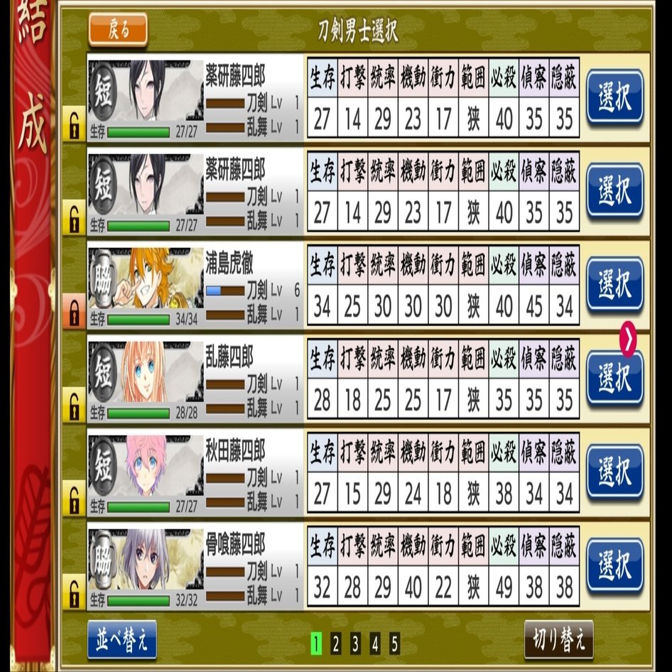刀剣乱舞 復帰2 ちよこ Note