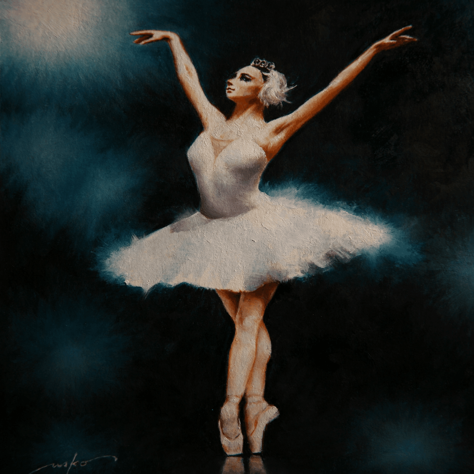バレリーナ バレエ文学にご寄稿 美術編 No27 油彩「プリマ・バレリーナ」 大根田真