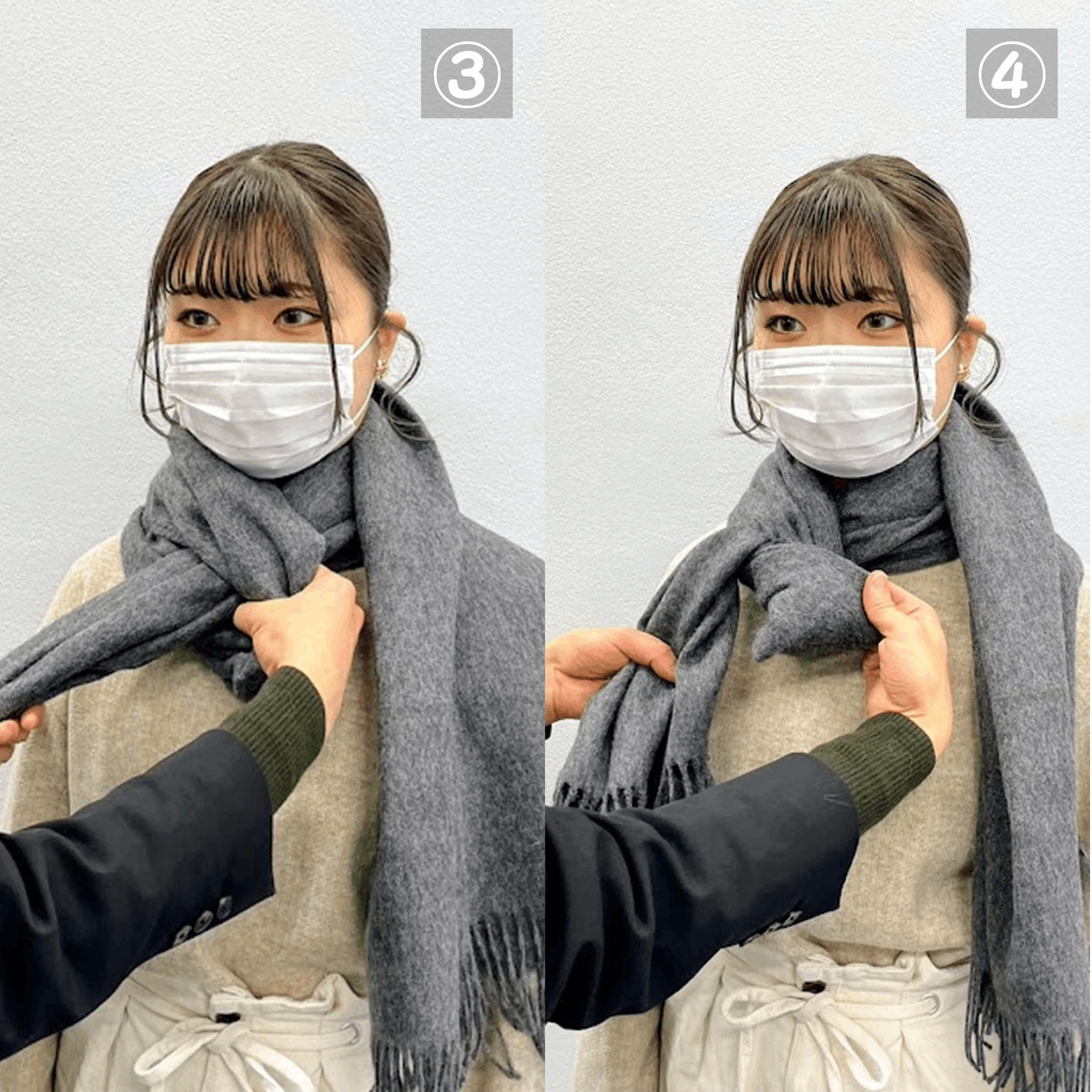 恋人へのマフラーの巻き方 その①｜日本初の男性パーソナル