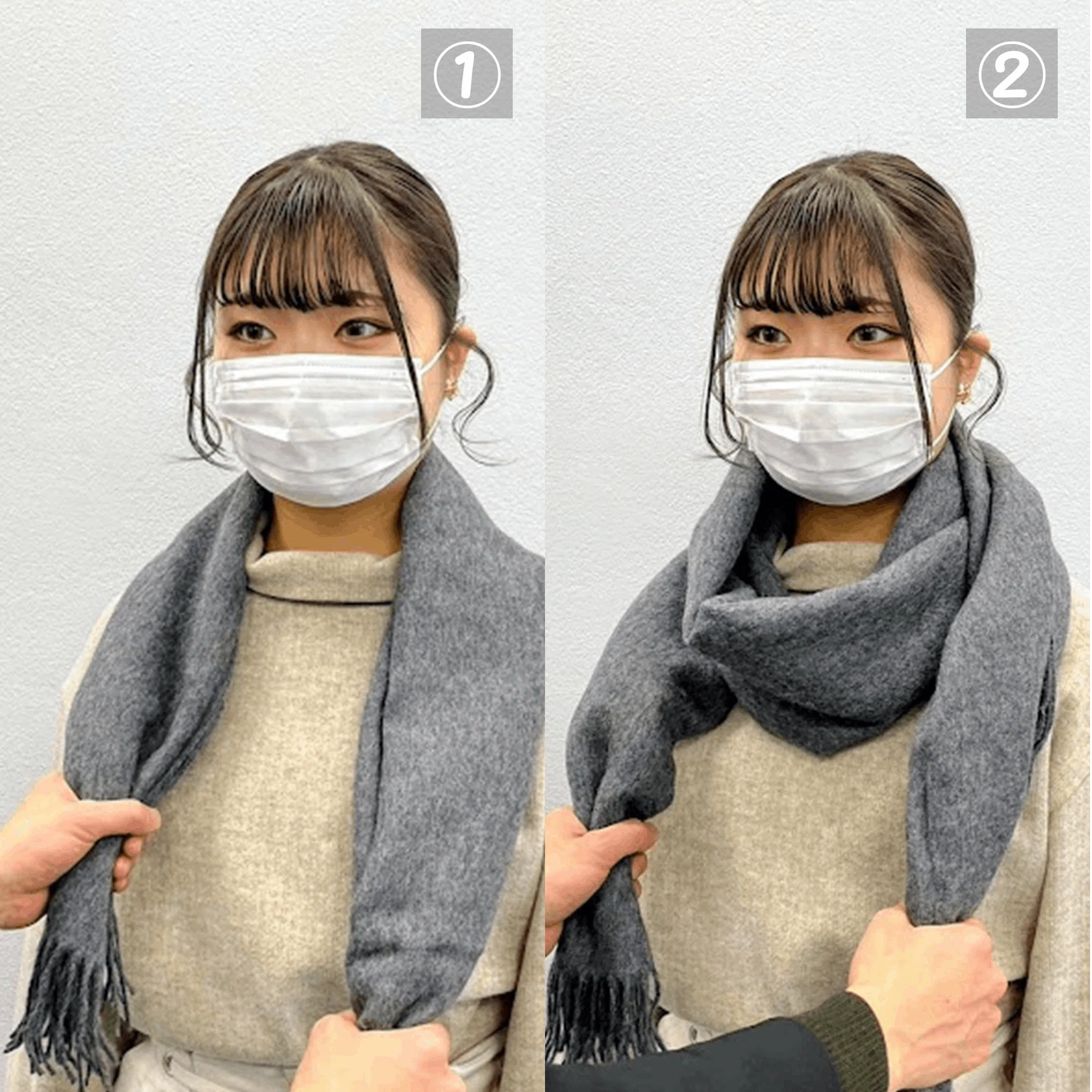 恋人へのマフラーの巻き方 その①｜日本初の男性パーソナル