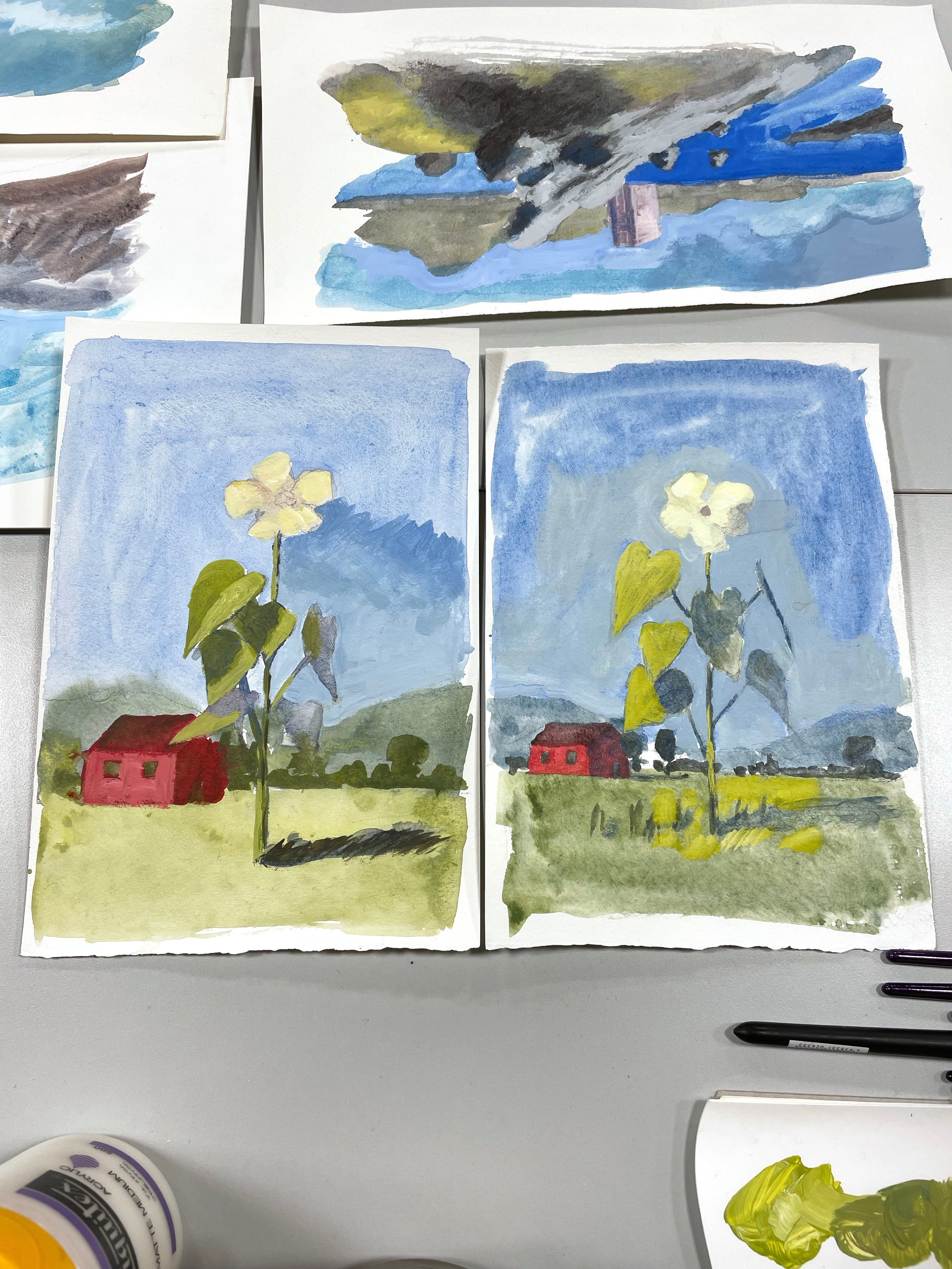 内山田画廊】f8 現代アートアクリル・ガッシュ キャラクター