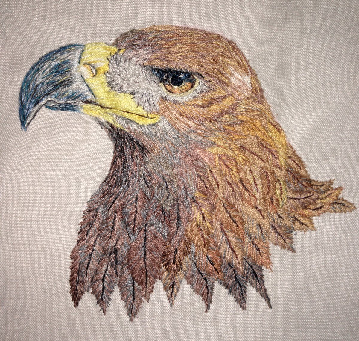 鷹刺繍 Tsugumi×deko 鳥の刺繍Collection Op.4】「イヌワシの刺繍バッグ