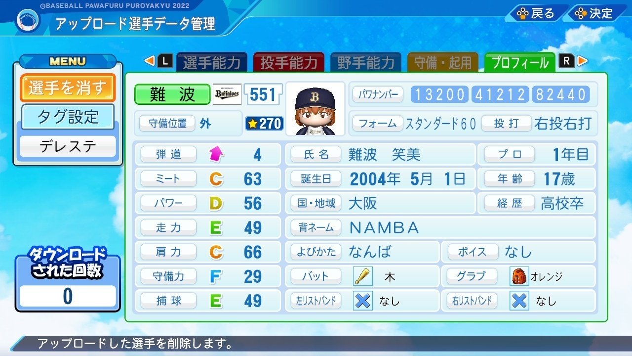パワプロ君　(美姫/ミキ) パワプロ2022 アイドルマスターシンデレラガールズ キャラメイク