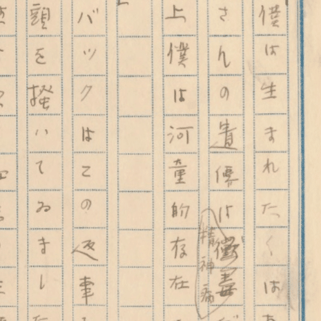 No.4河童　芥川龍之介　自筆原稿複製 芥川龍之介「河童」決定稿原稿の全電子化と評釈 藪野直史