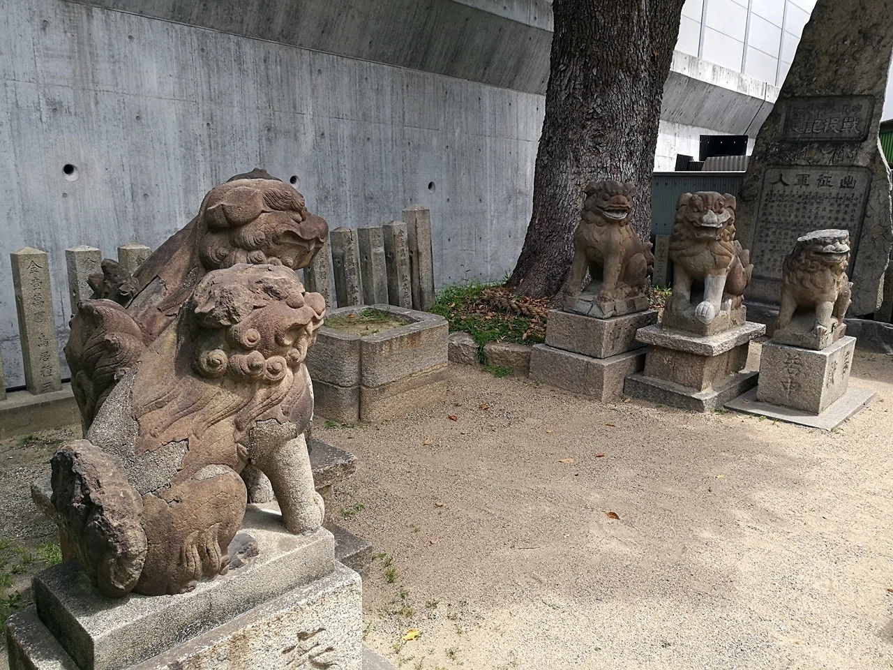 大阪市の神社と狛犬 ➉城東区⑤八劔神社～狛犬3兄弟×2～｜komajin