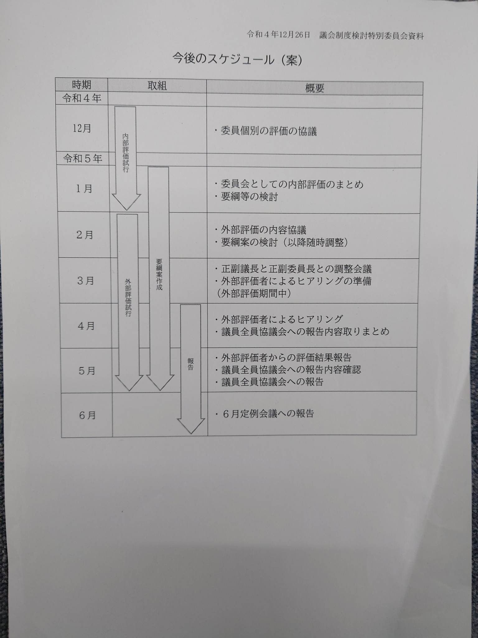 公募市民（参考人）も参加し、特別委員会で地方議会成熟度評価モデルの