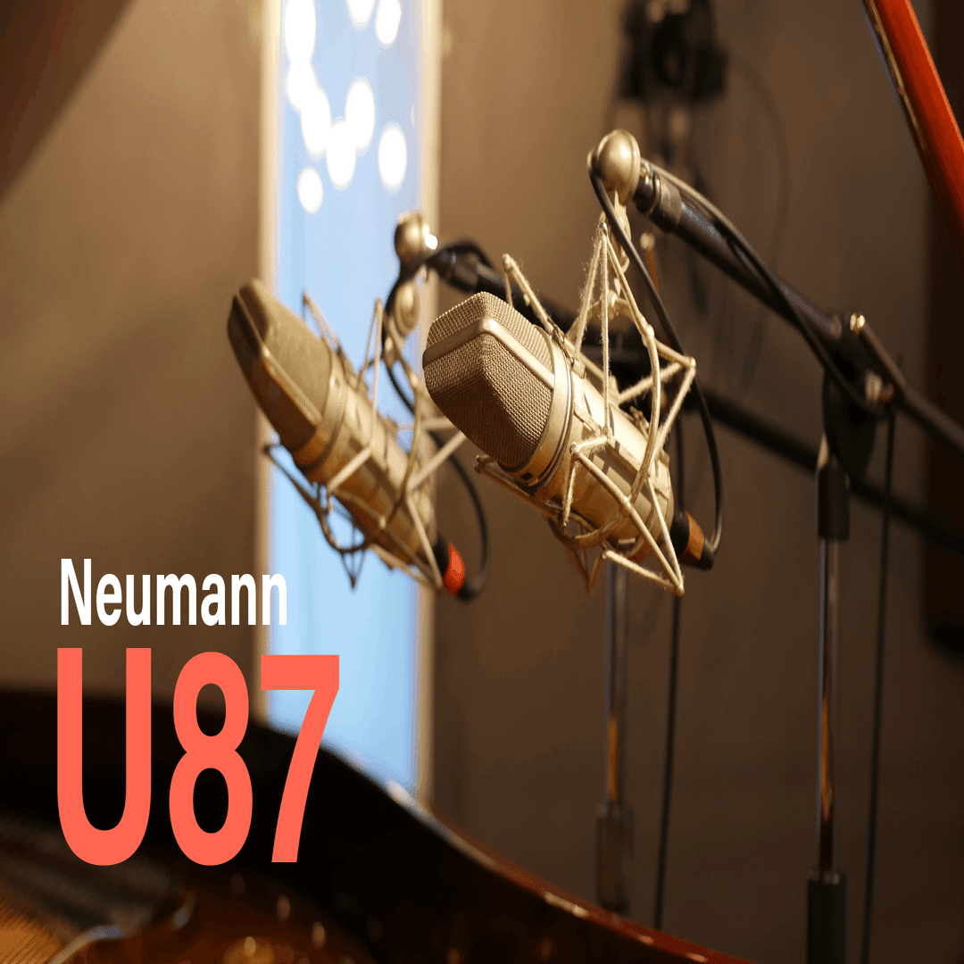 ビンテージのノイマンU87と定番U87Ai、AKGのC414EB、Aston Spiritを