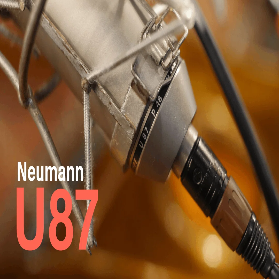 ビンテージのノイマンU87と定番U87Ai、AKGのC414EB、Aston Spiritを