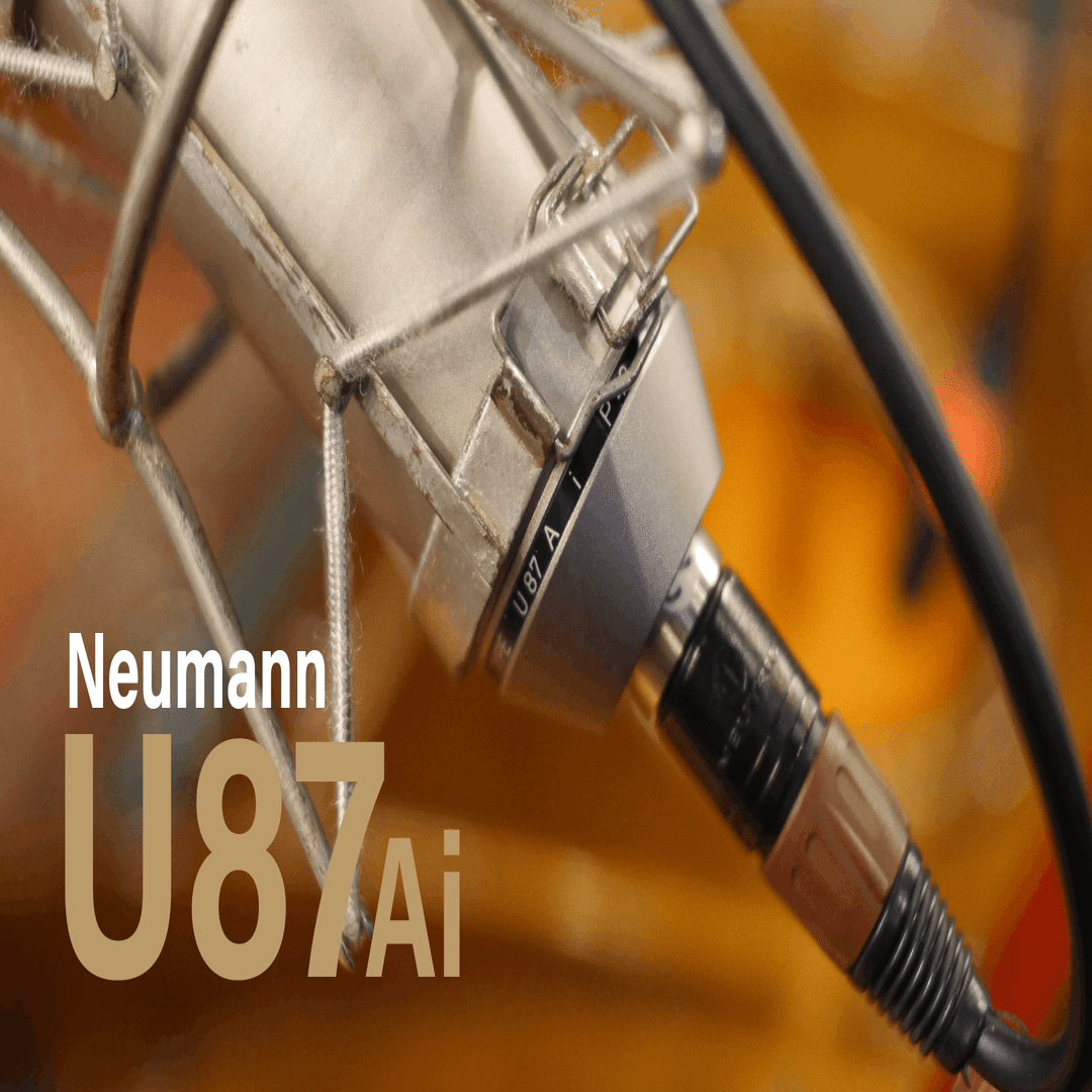 ビンテージのノイマンU87と定番U87Ai、AKGのC414EB、Aston Spiritを