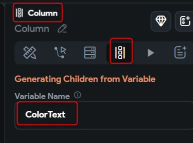 [FlutterFlow] Display data linked to a Column widget in a Text widget ...
