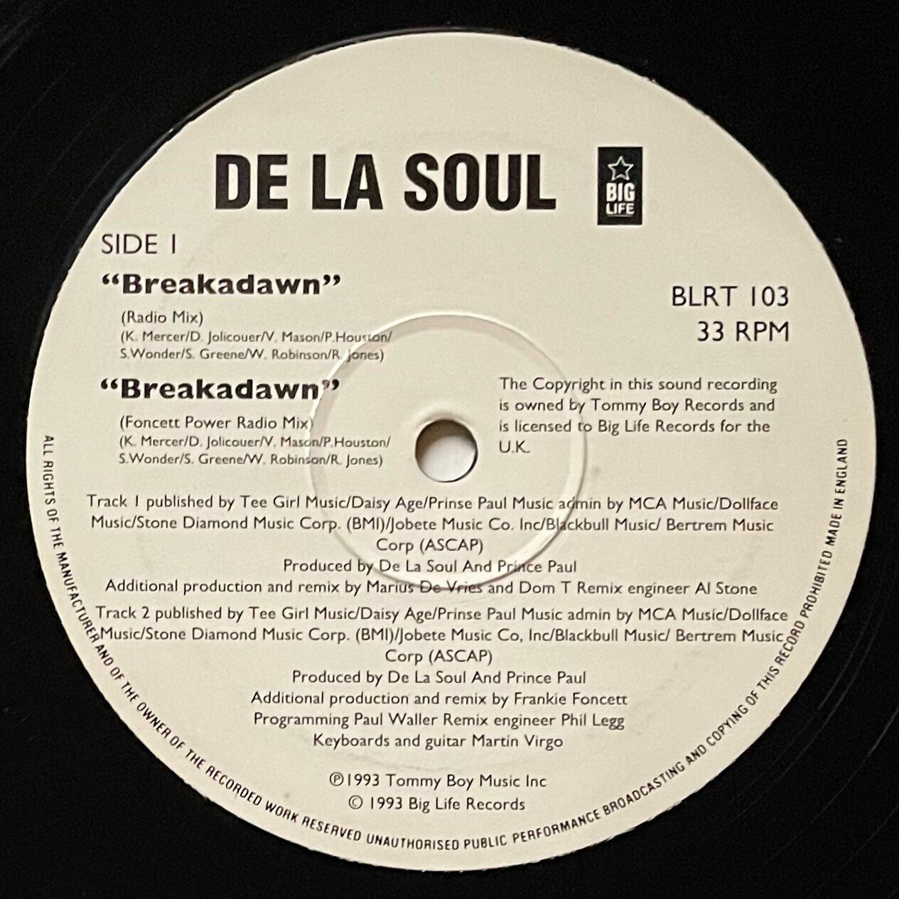 DE LA SOUL BUDDY 12 inch レコード - 洋楽