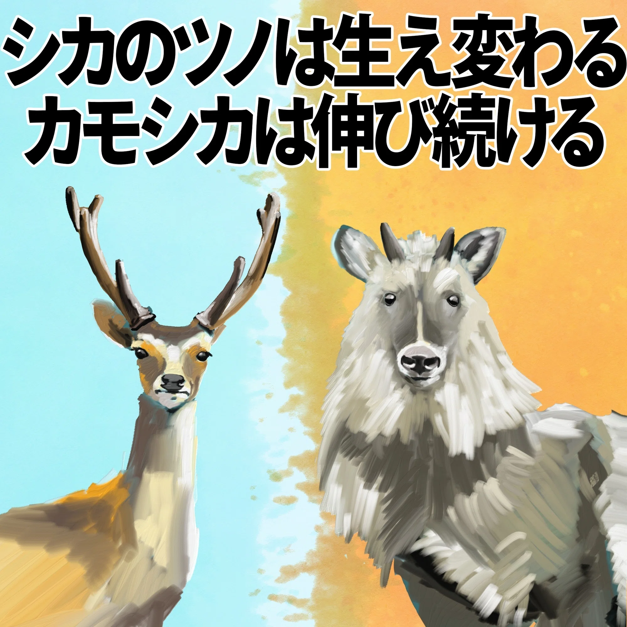 シカのツノは生え変わる。カモシカのツノは伸び続ける。｜くますけ 