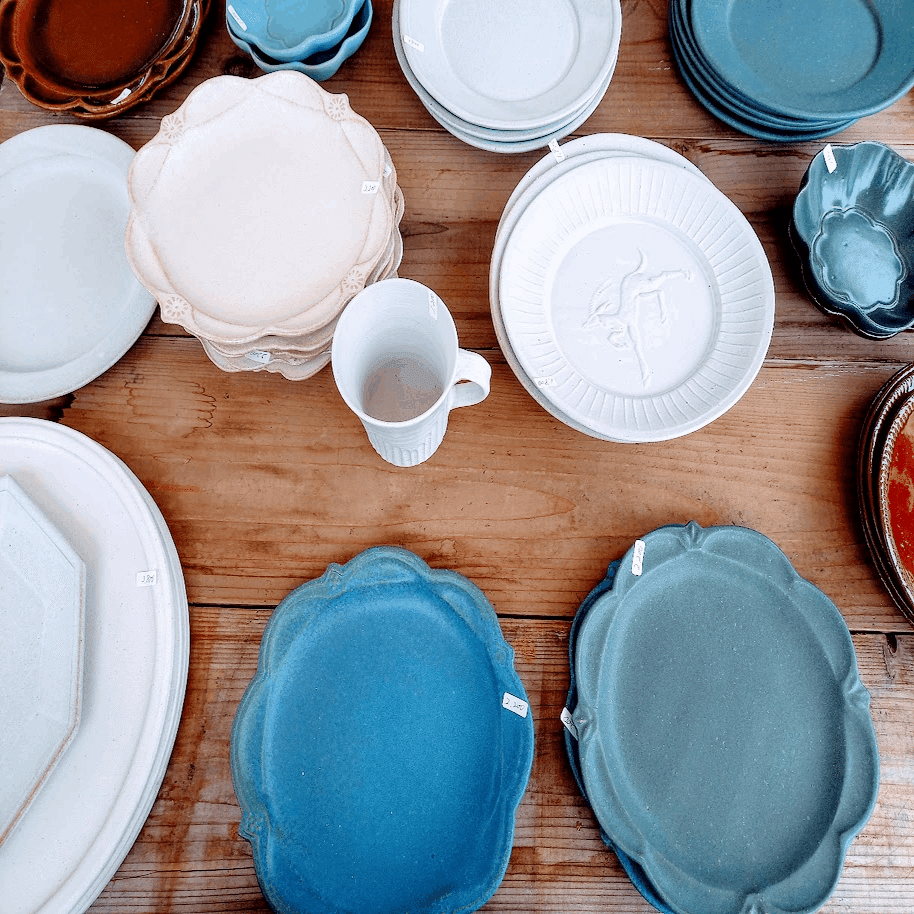 骨董品 陶芸 陶器 益子焼、九谷焼、信楽焼など 陶器まとめ売り ぽって