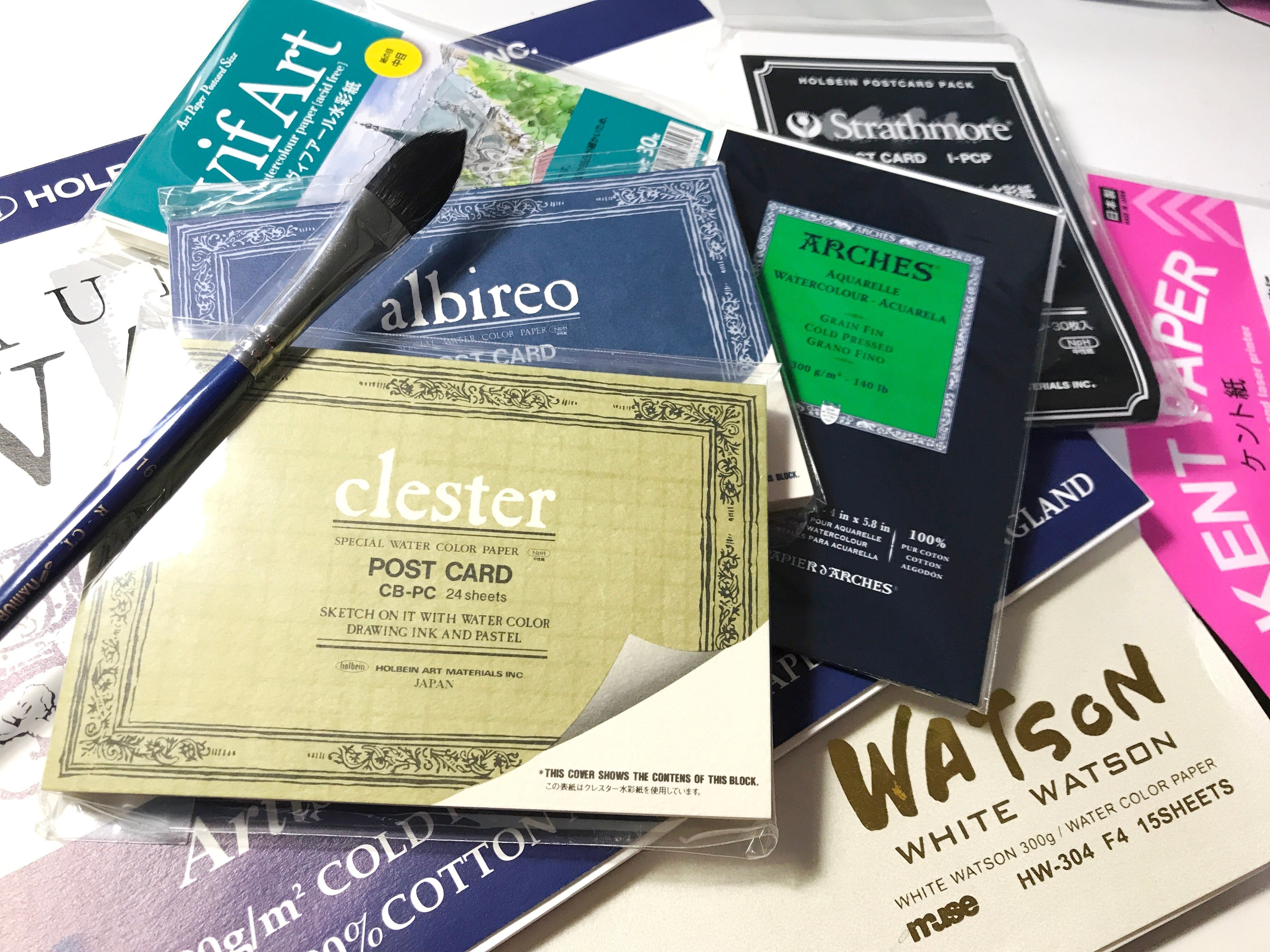【画材まとめ売り】水彩紙、筆など 水彩画研究ノート【水彩紙 ー紙の厚みと紙の目ー】｜風夜