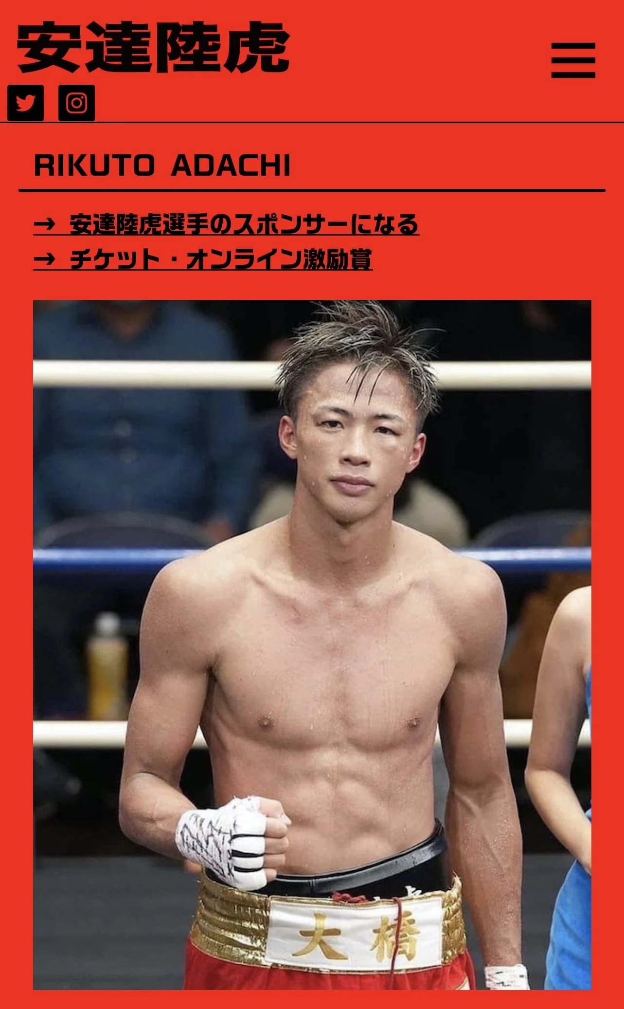 安達陸虎｜BOXING-TICKET