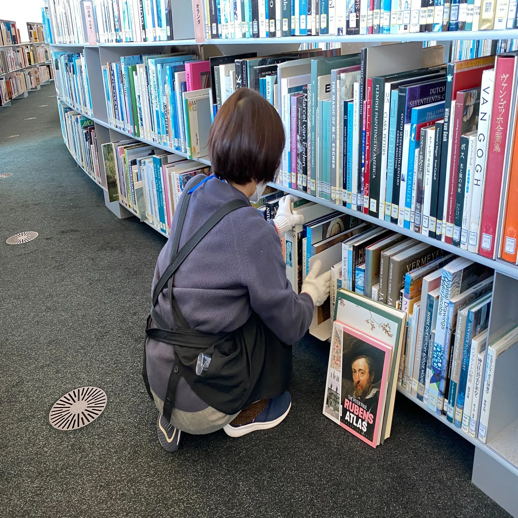 Inside the library while it