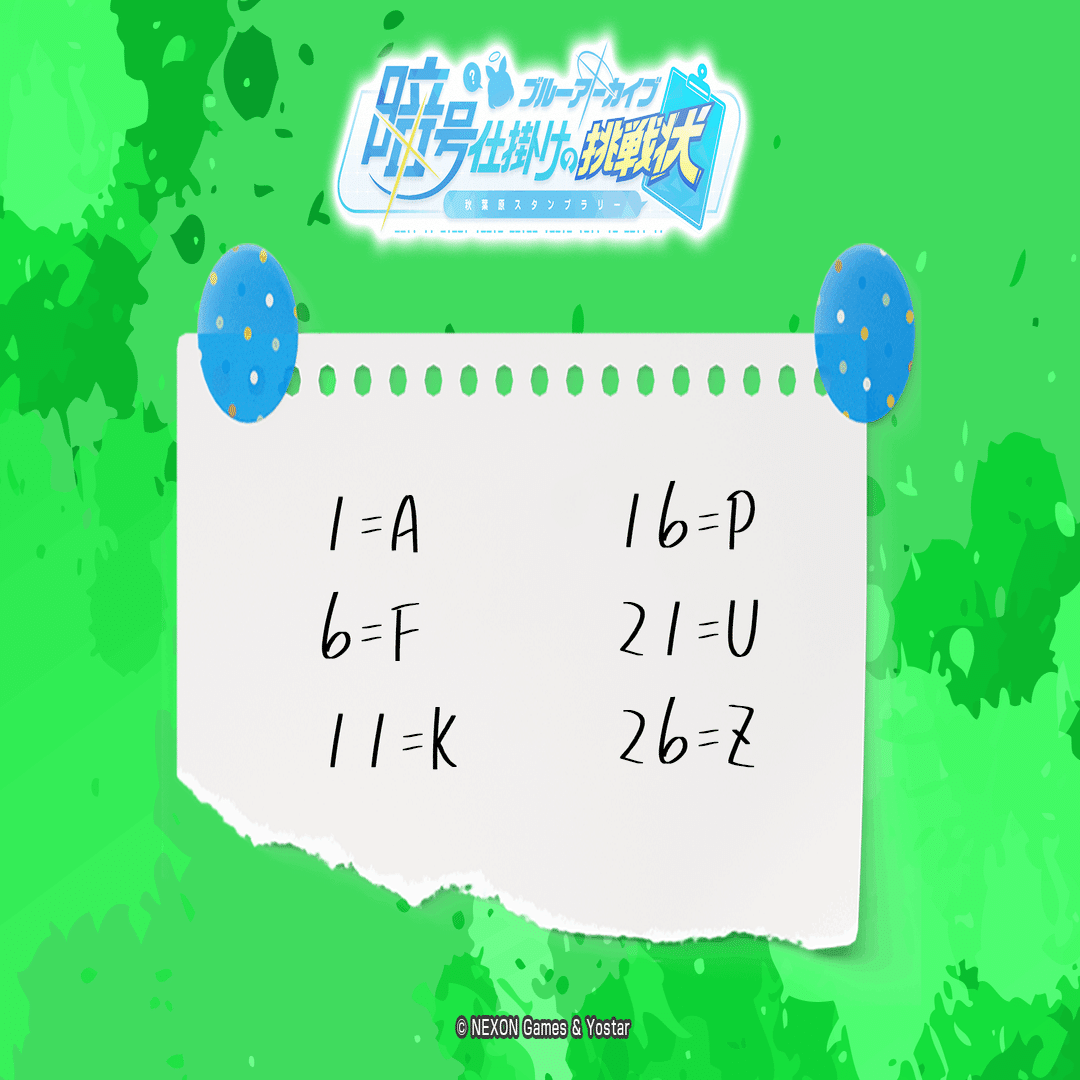 ブルーアーカイブ「暗号仕掛けの挑戦状」の暗号を解いた｜電気羊