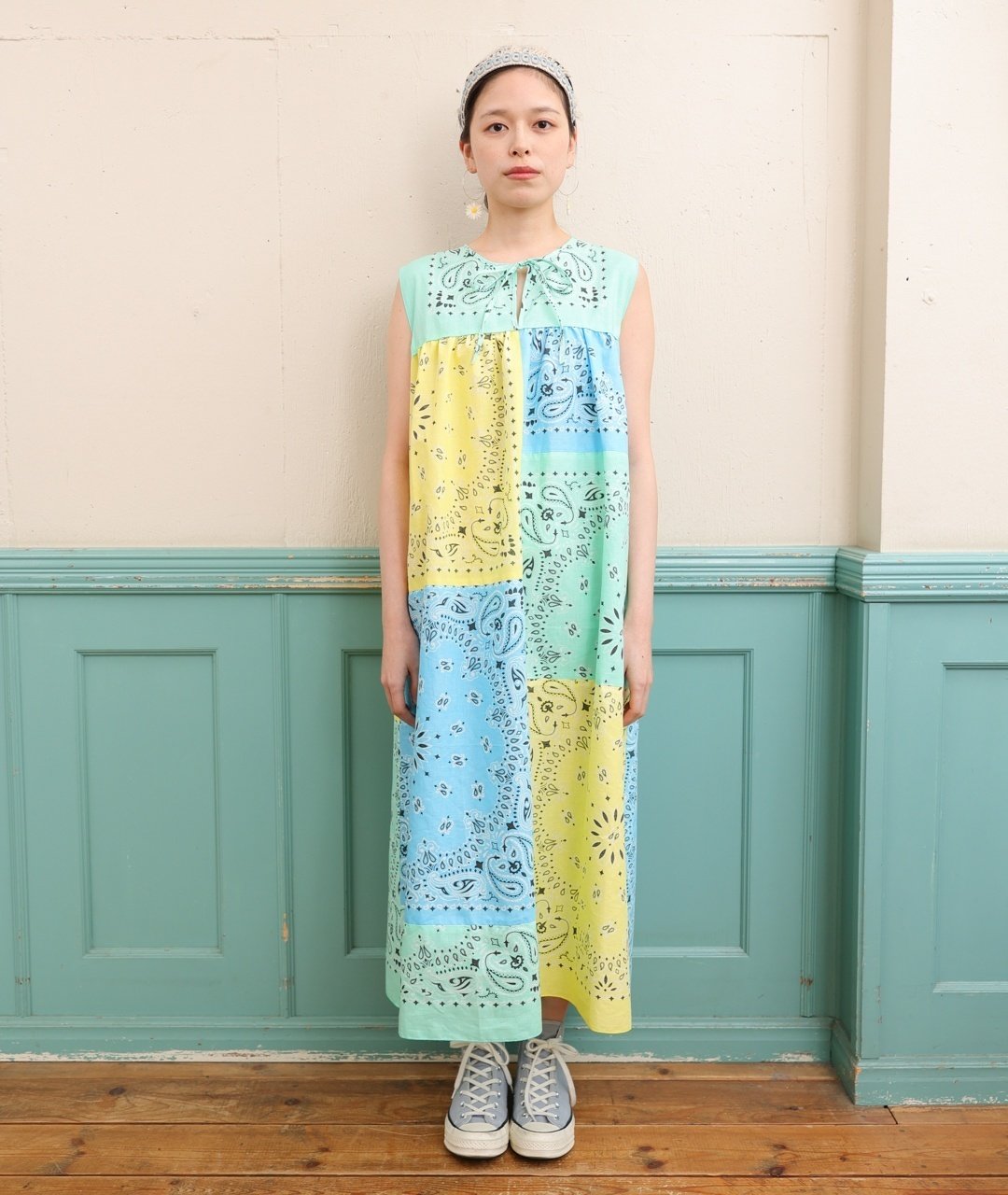 花とギター organ za リメイクワンピース 花とギターOrganZaバンダナ柄