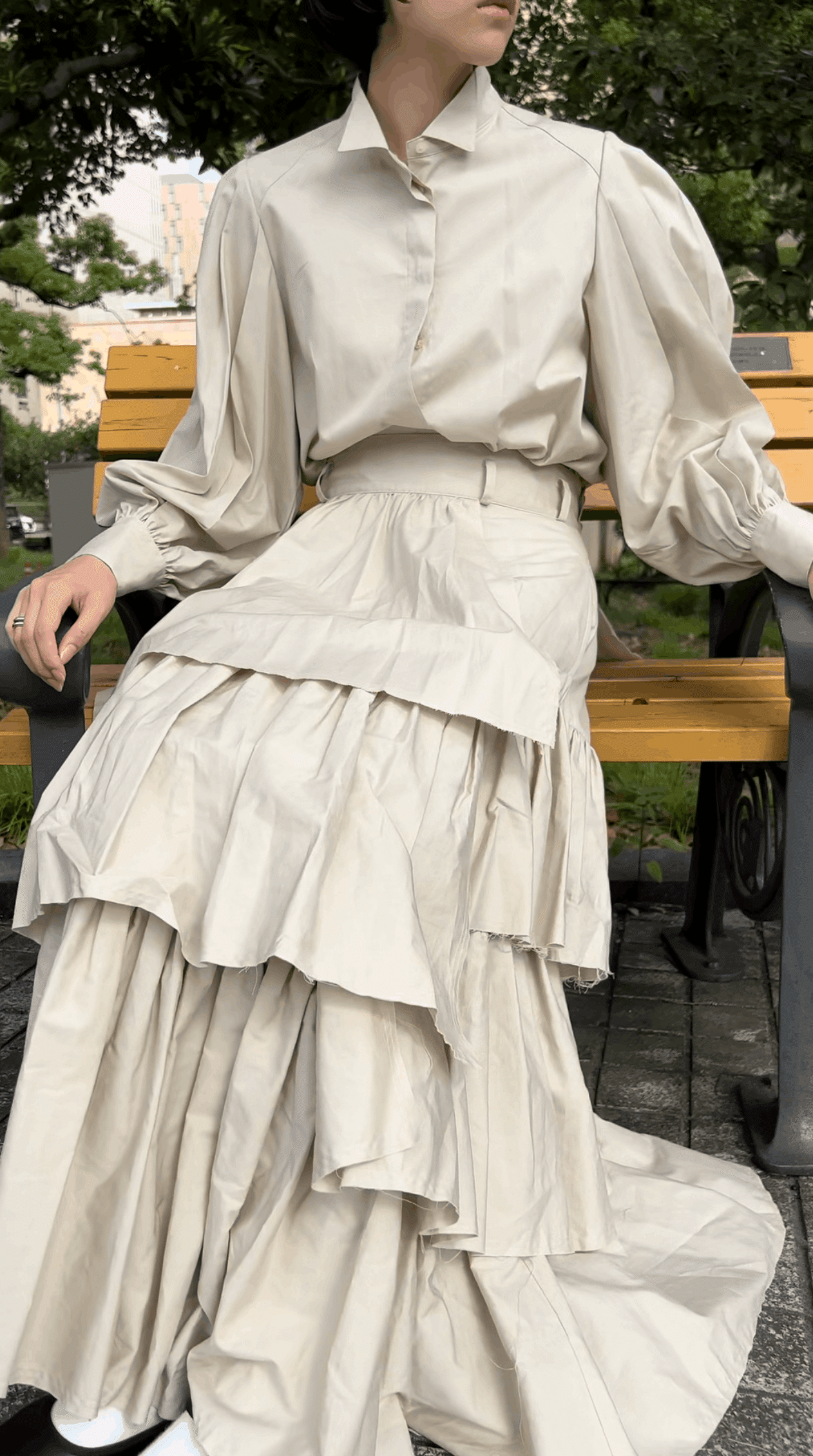 柔らかい foufou holiday blouse skirt (平日 edition) - 通販 - www