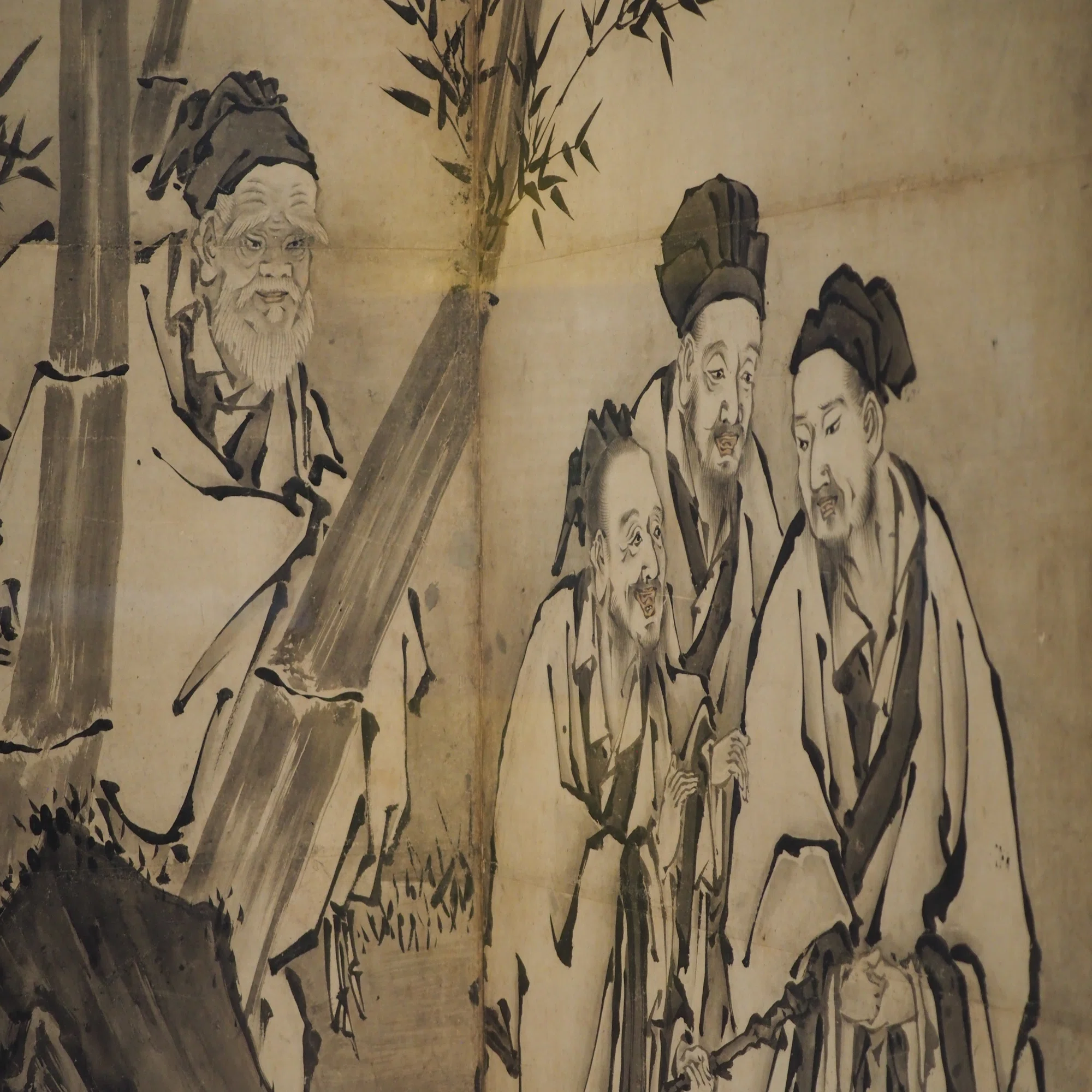 狩野元信が描いた 『商山四晧（しょうざんしこう）』と『竹林七賢 