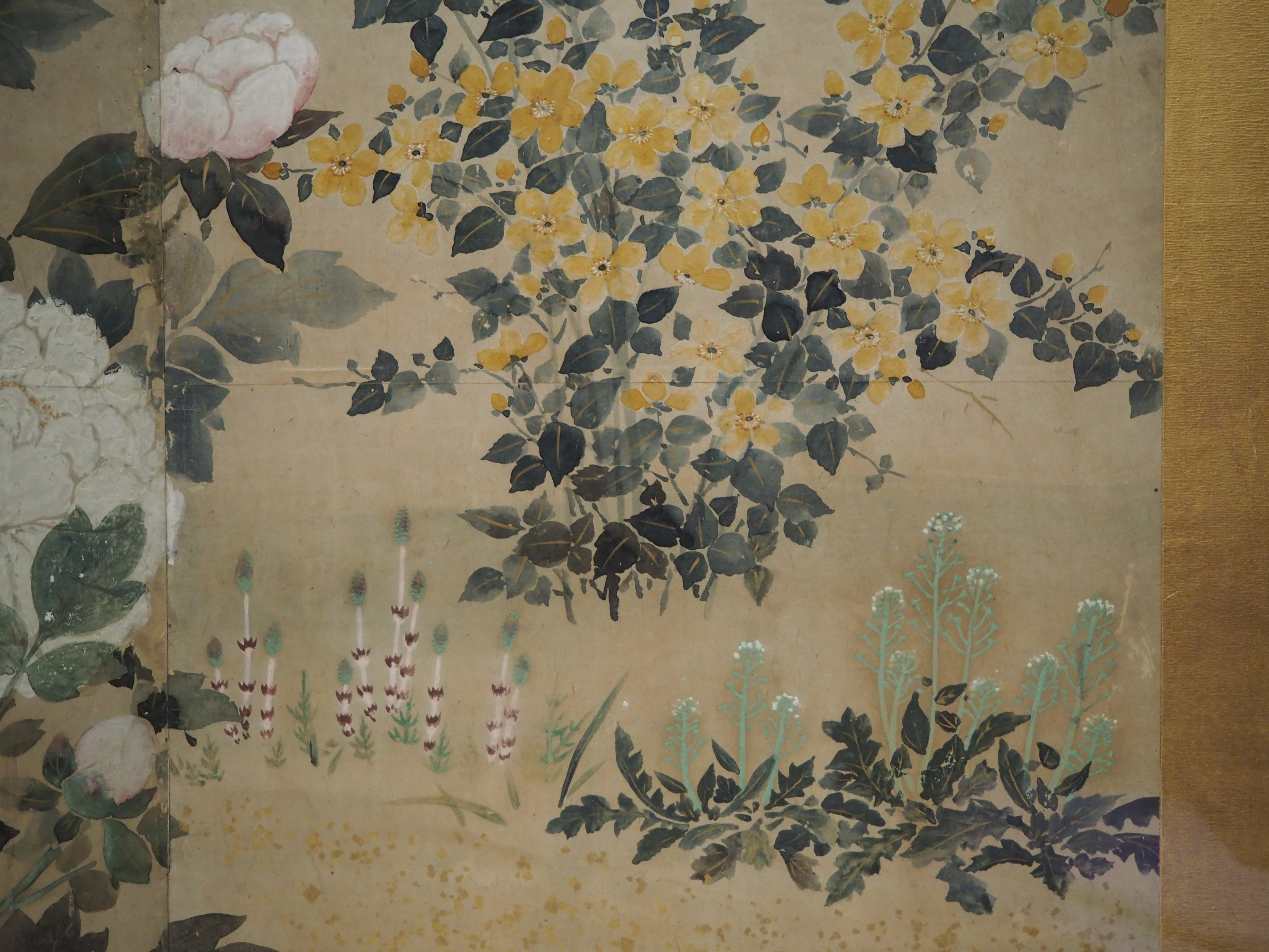 【伊年印】★俵屋宗達『四季草花図』 六曲半双 琳派★検）尾形光琳 本阿弥光悦 伊年印】☆俵屋宗達『四季草花図』 六曲半双 琳派☆検）尾形光琳