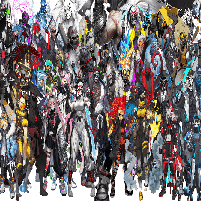 ニンジャスレイヤーTRPG用のニュービーニンジャ立ち絵CG128体 ： AI