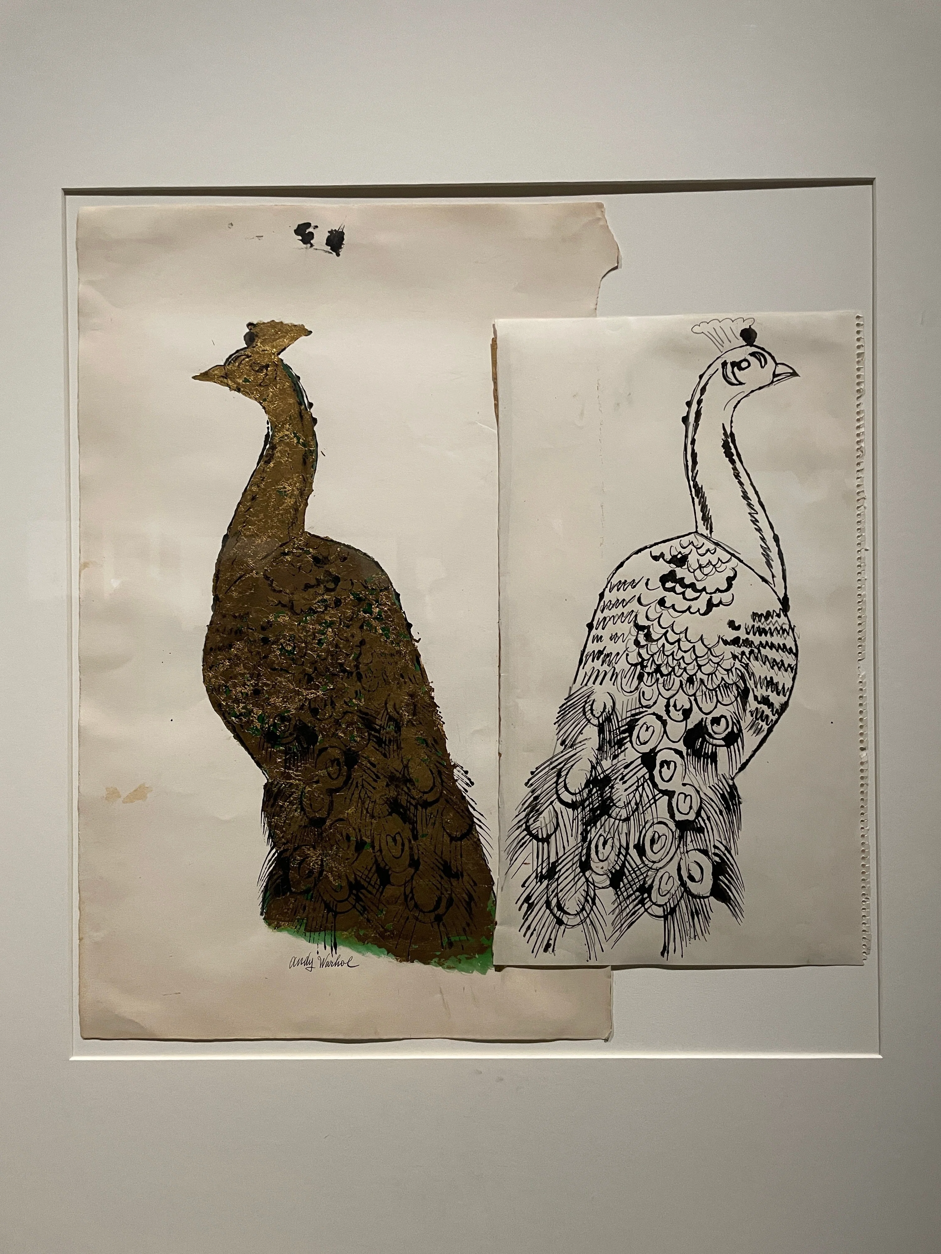 アンディウォーホル デッサン画(ドローイング)肉筆 小鳥