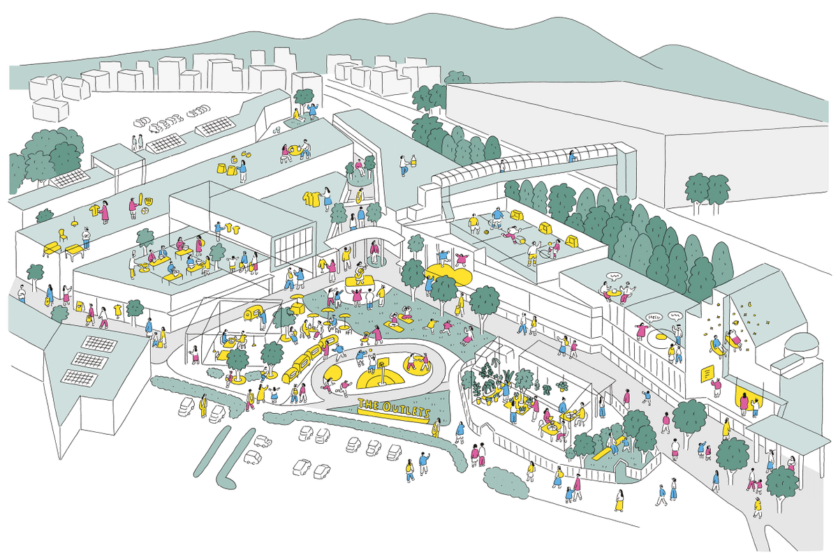 未来予想図、都市空間を創造性豊かに描くイラストレーター