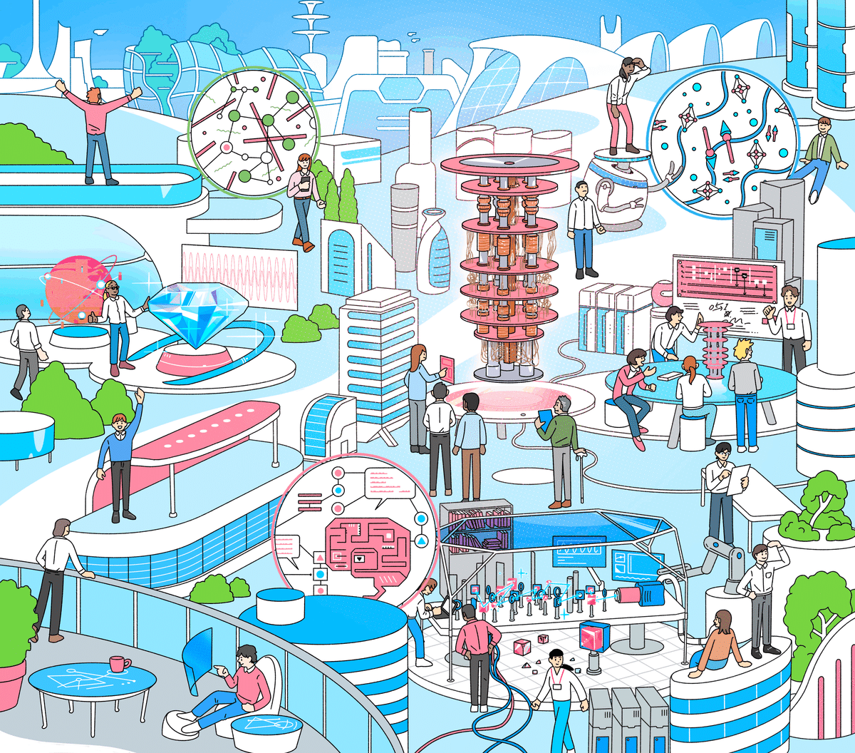 未来予想図、都市空間を創造性豊かに描くイラストレーター