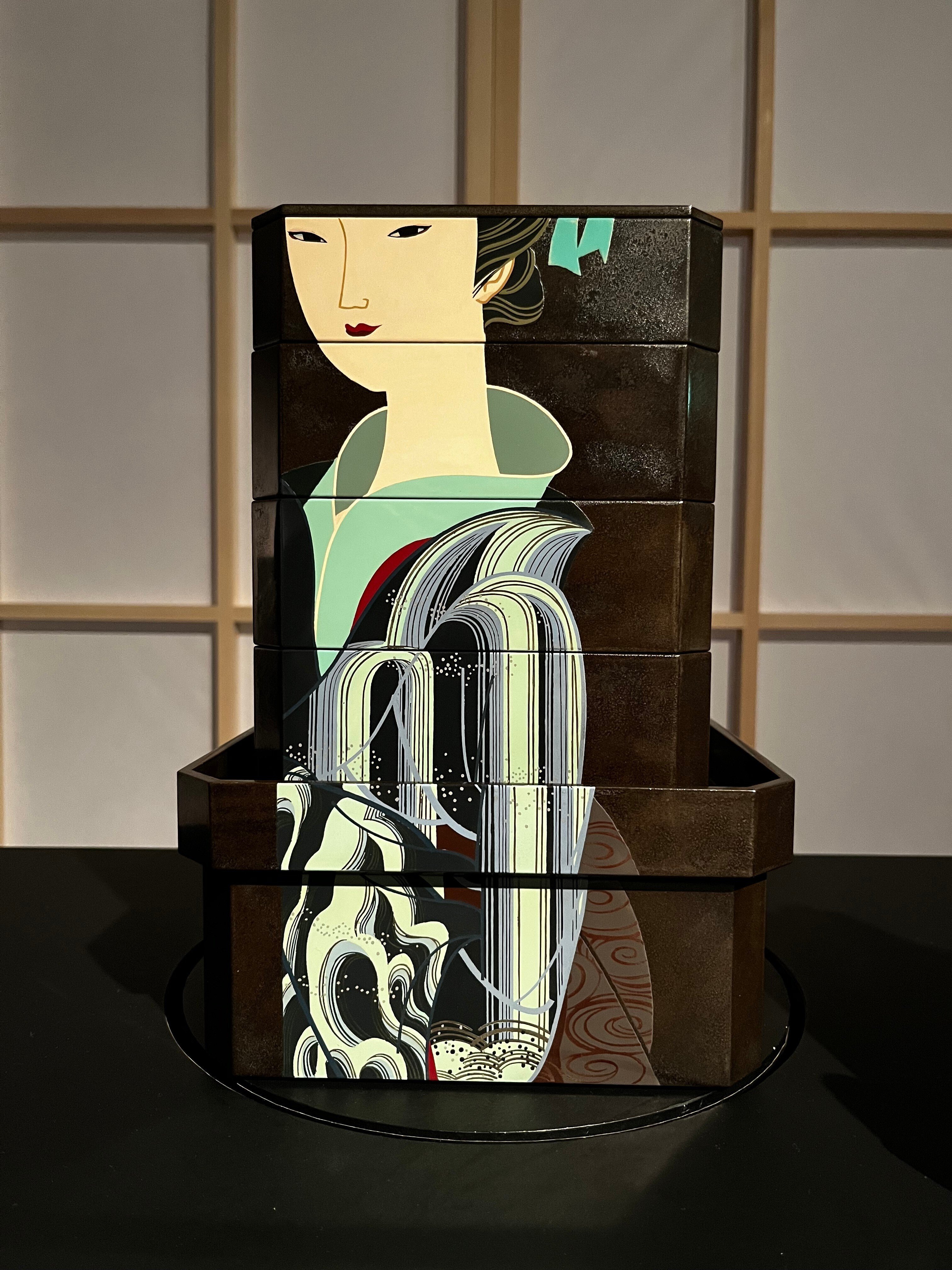 蒔絵　文庫　約26×27.6㎝×11.8㎝　東さ7-0513② 彦十蒔絵 若宮隆志展 ―変態する漆器― 小回顧録｜hiro