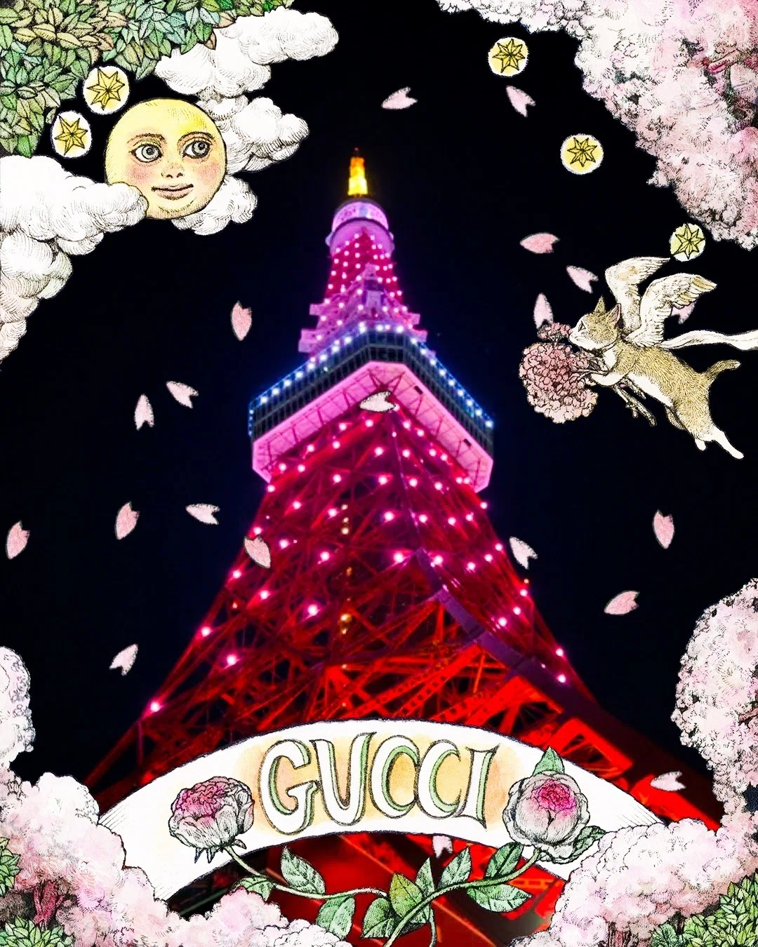 Gucci Hanami」で、ヒグチユウコさん描き下ろしの”ARフォトフレーム”を