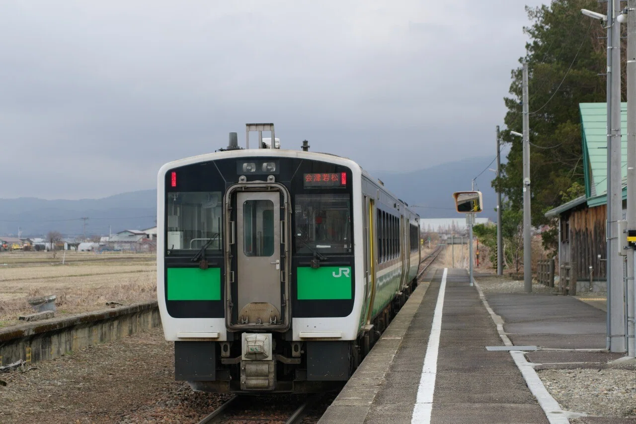 只見線のあるまちにて2023/03/10｜はがきよし