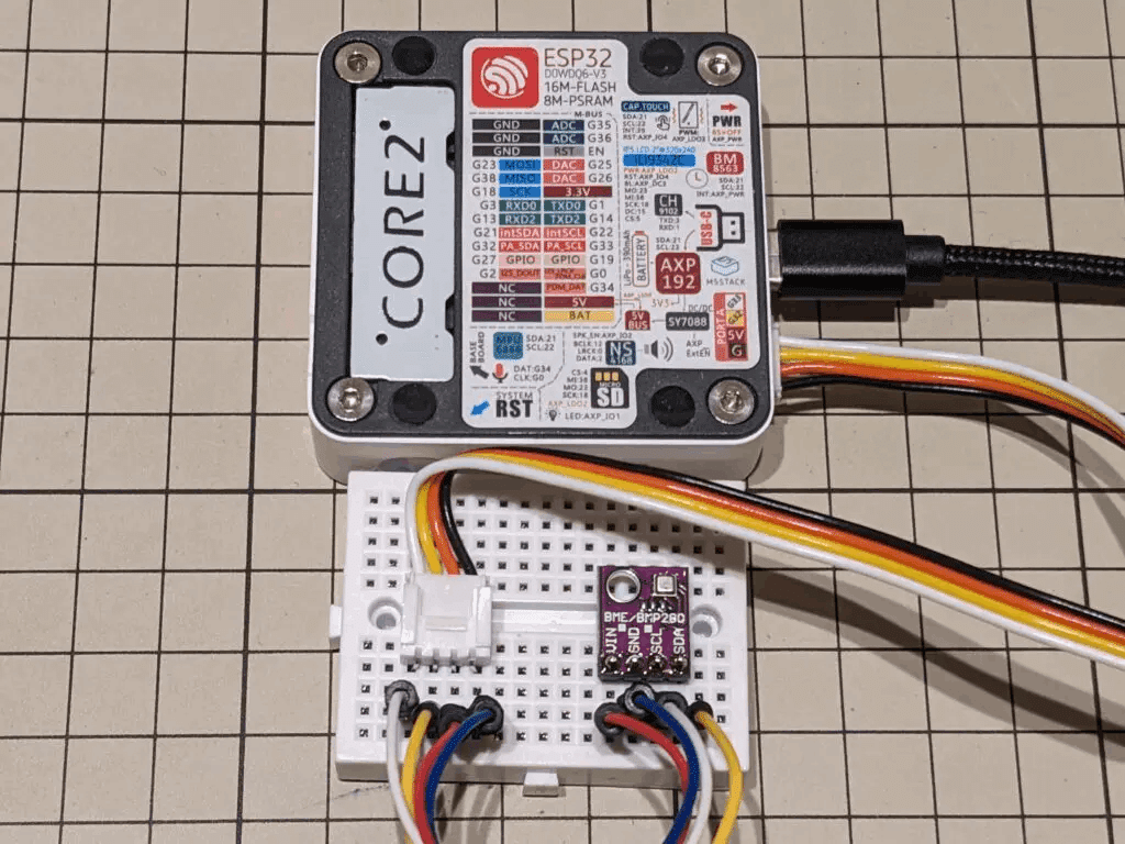 M5Stack Core2で温湿度・気圧センサBME280を使用する｜あれ