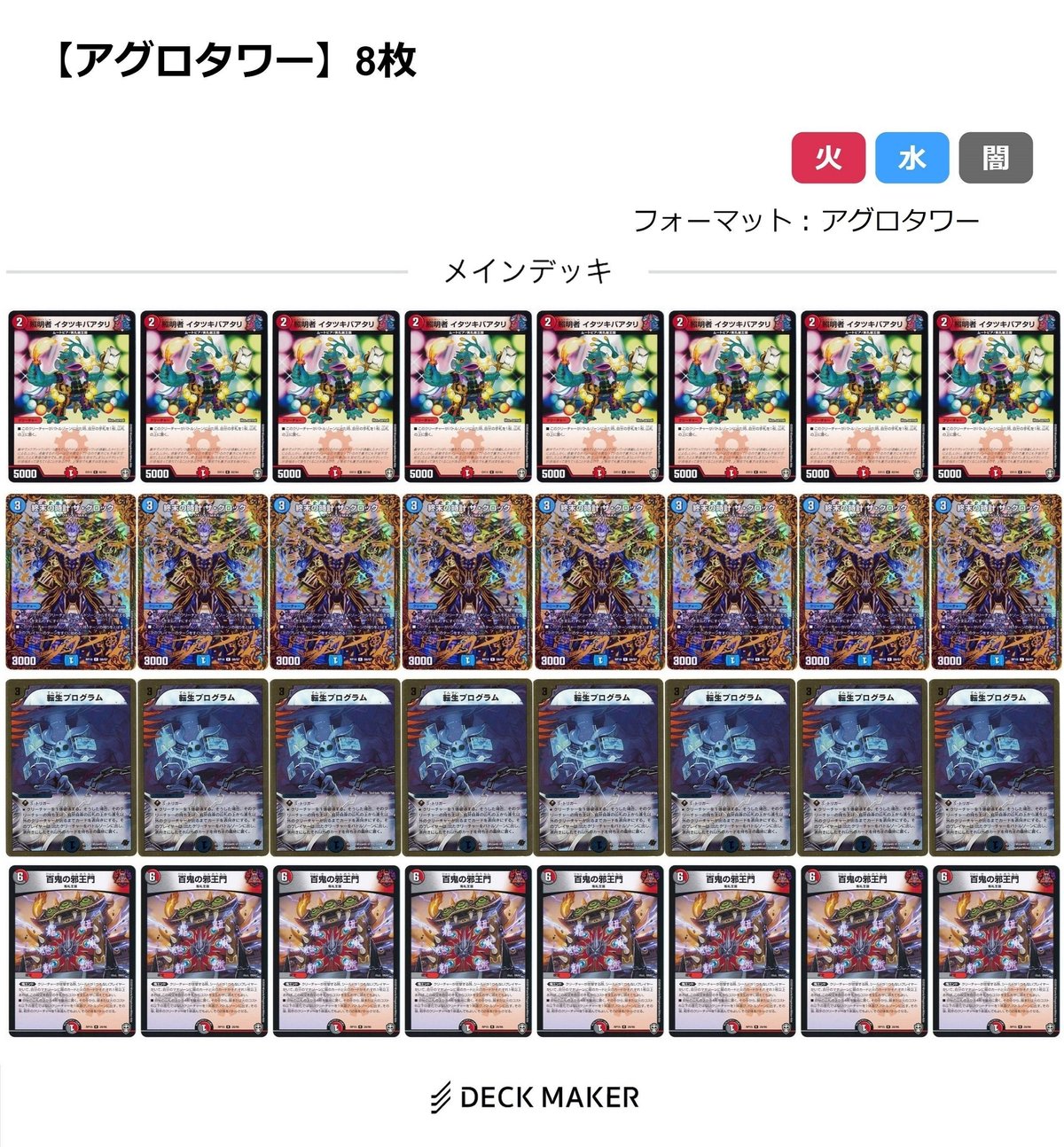 DM変種ルール】アグロタワーのすゝめ｜白 