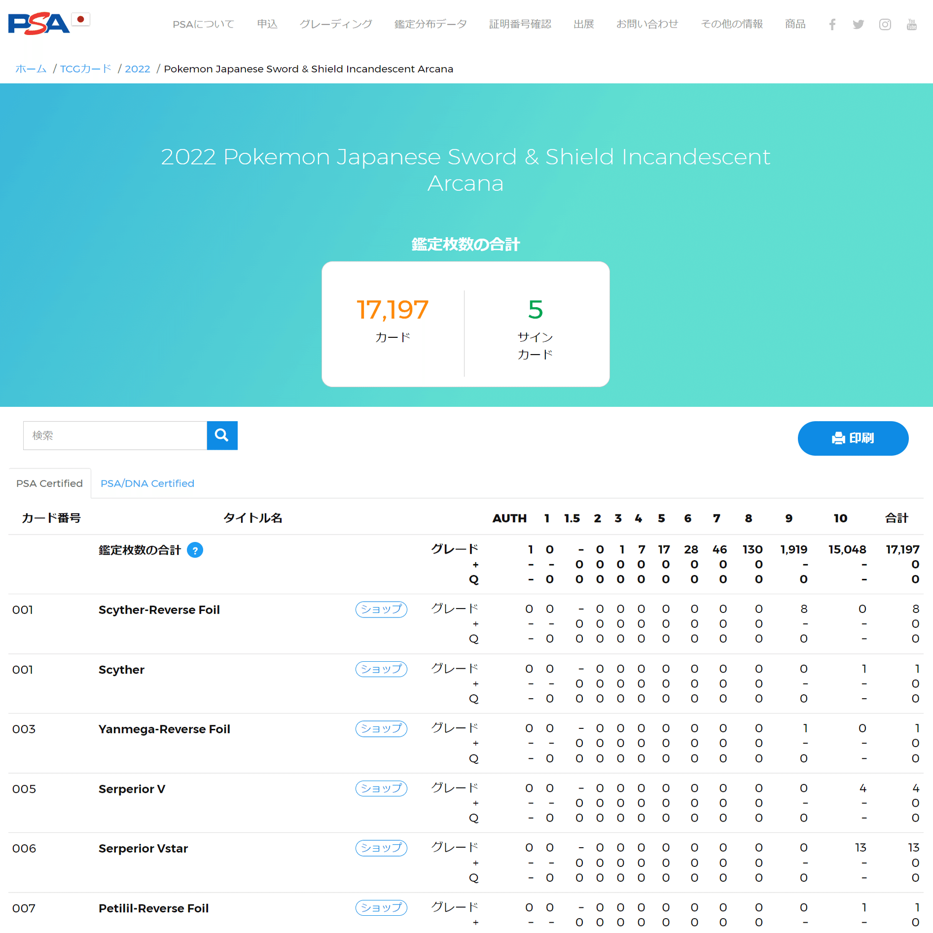 値上がりの条件！？】PSA鑑定枚数とその確認方法｜日本ポケカ機構