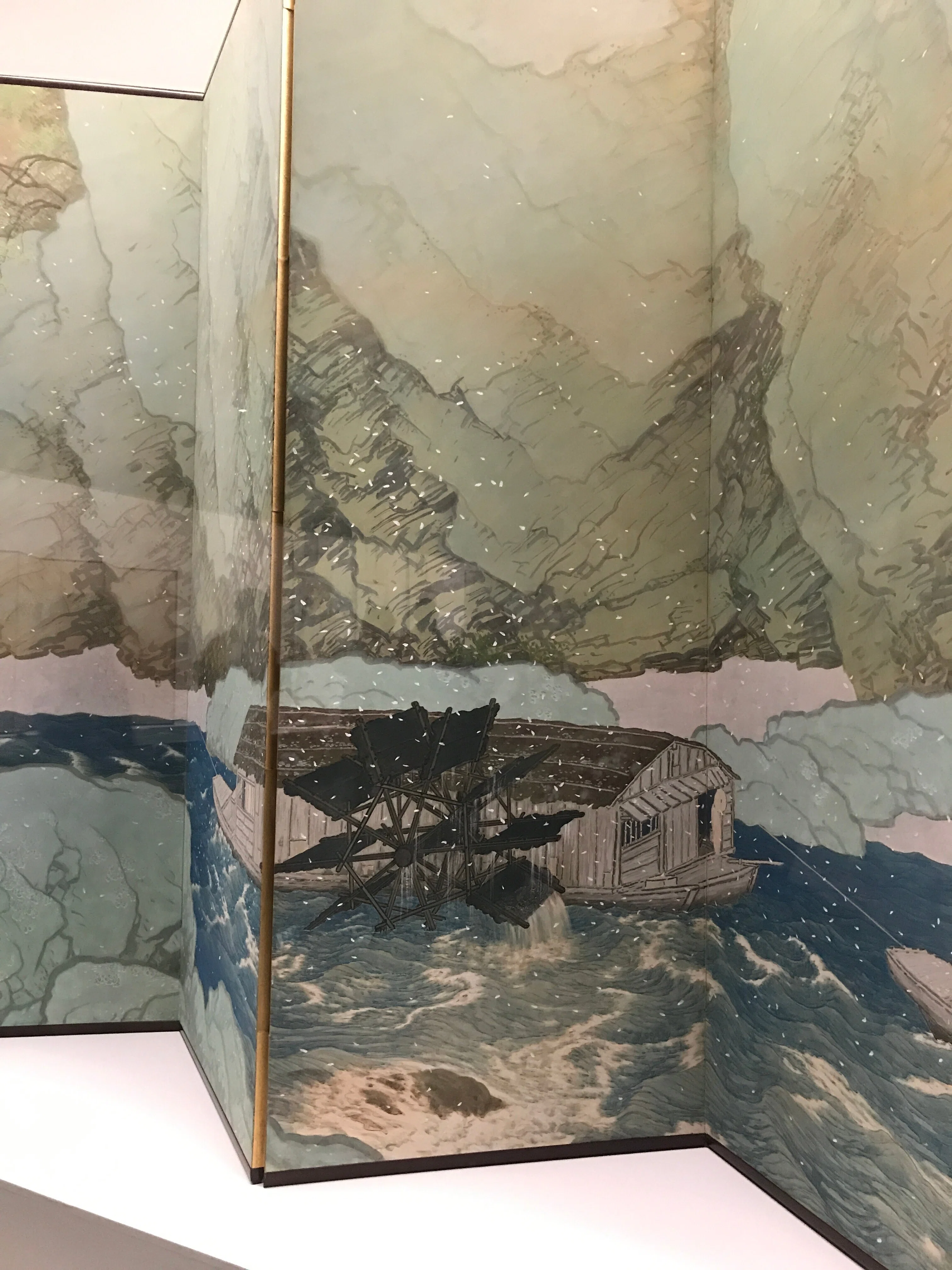 7万円になりました。ご理解をお願いいたします。朝日が昇る街(コピー絵画)本物 一点物】 油彩 複製画 レオナルド・ダ・ヴィンチ 「モナ・リザ