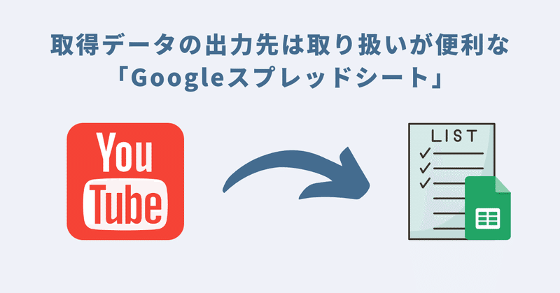 取得データの出力先は取り扱いが便利な「Googleスプレッドシート」