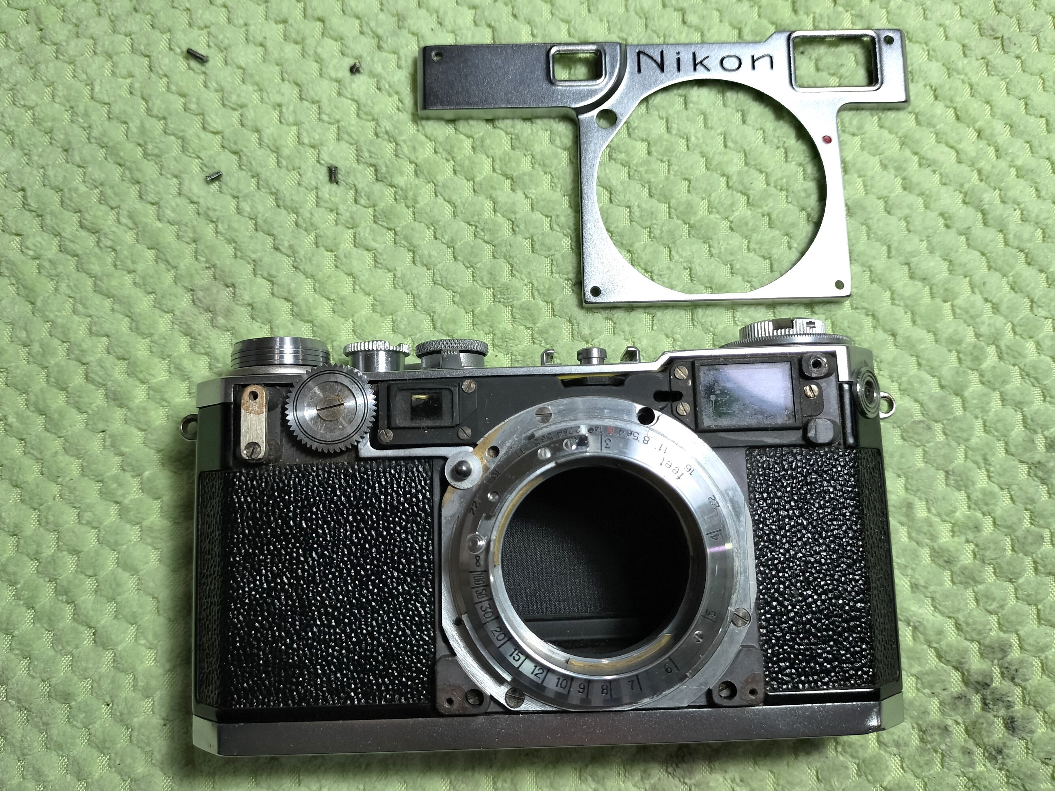 Nikon S2の前カバー分解|フィルムカメラ修理のアクアカメラ Nikon S2の前カバー分解|フィルムカメラ修理のアクアカメラ