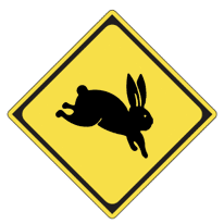 「動物注意」ウサギ標準形