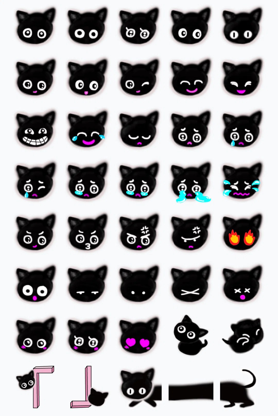 顔文字猫 黒子風マスコット 顔文字猫 黒子風マスコット 黒ねこ絵文字リリース🐈‍⬛✨/ 黒ねこ