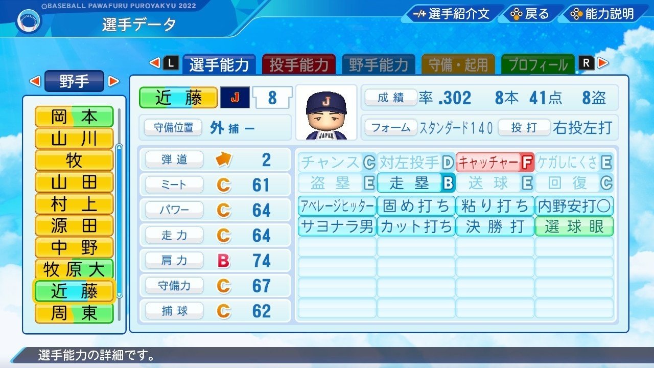 侍ジャパン　パワプロ　特殊能力　金特　侍ジャパン 第5回WBC侍ジャパン選手のパワプロ能力紹介｜akito