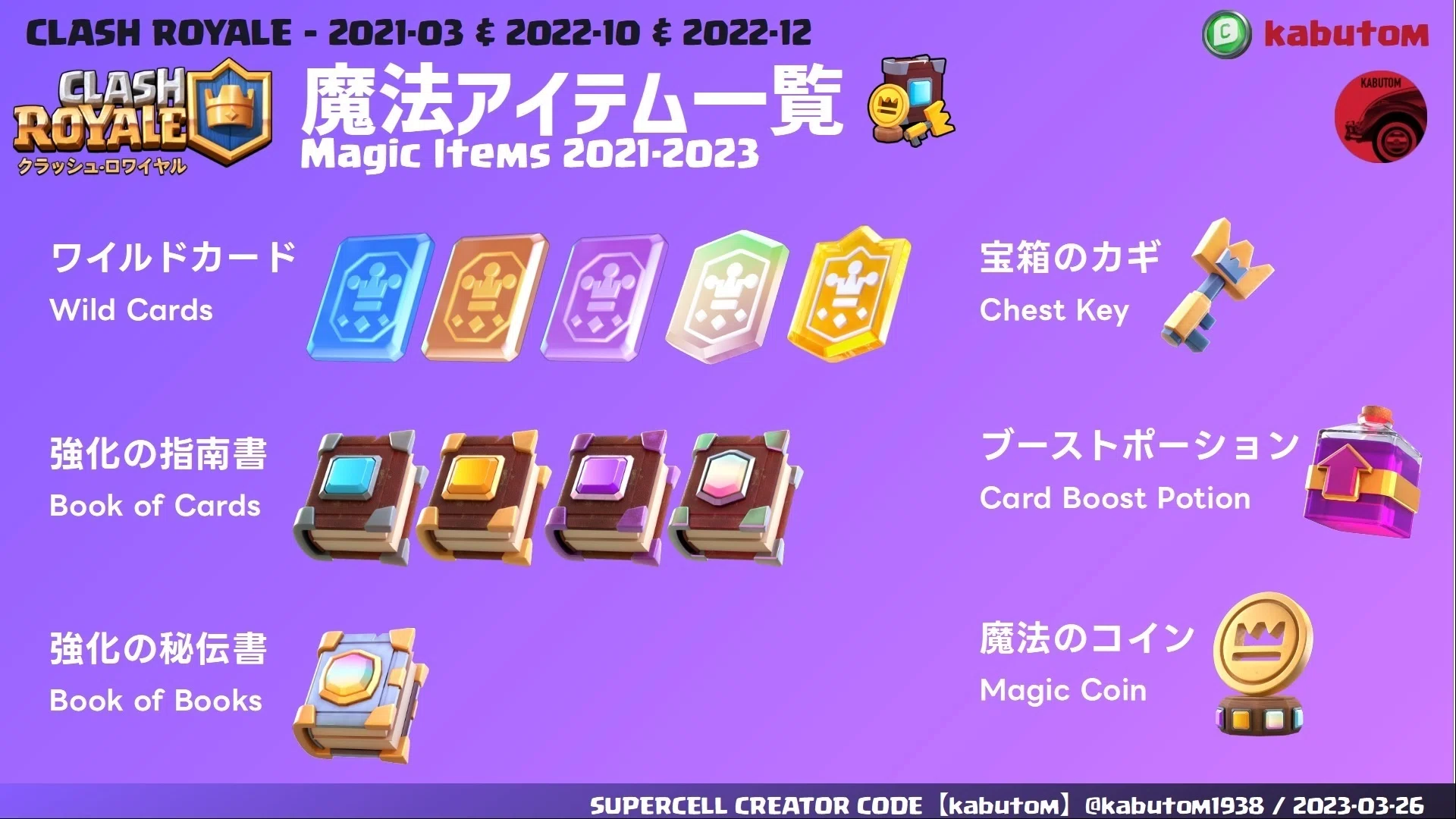 クラロワ | 魔法アイテムまとめ | 2021年3月30日、新しい育成手段が