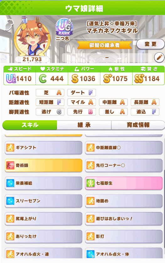 ウマ娘]フクキタルの根性育成やっぱつれーわ｜青いプレイヤー