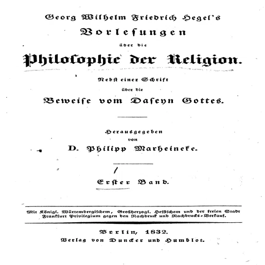 ヘーゲル全集　宗教哲学　ベルリン版　1840年、二冊揃　Hegel Werke ヘーゲル「宗教哲学講義」試論｜荒川思想研究室