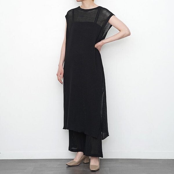 【PHEENY】3rd delivery スタートBasket mesh N/S dress & flared pants｜THIRTY