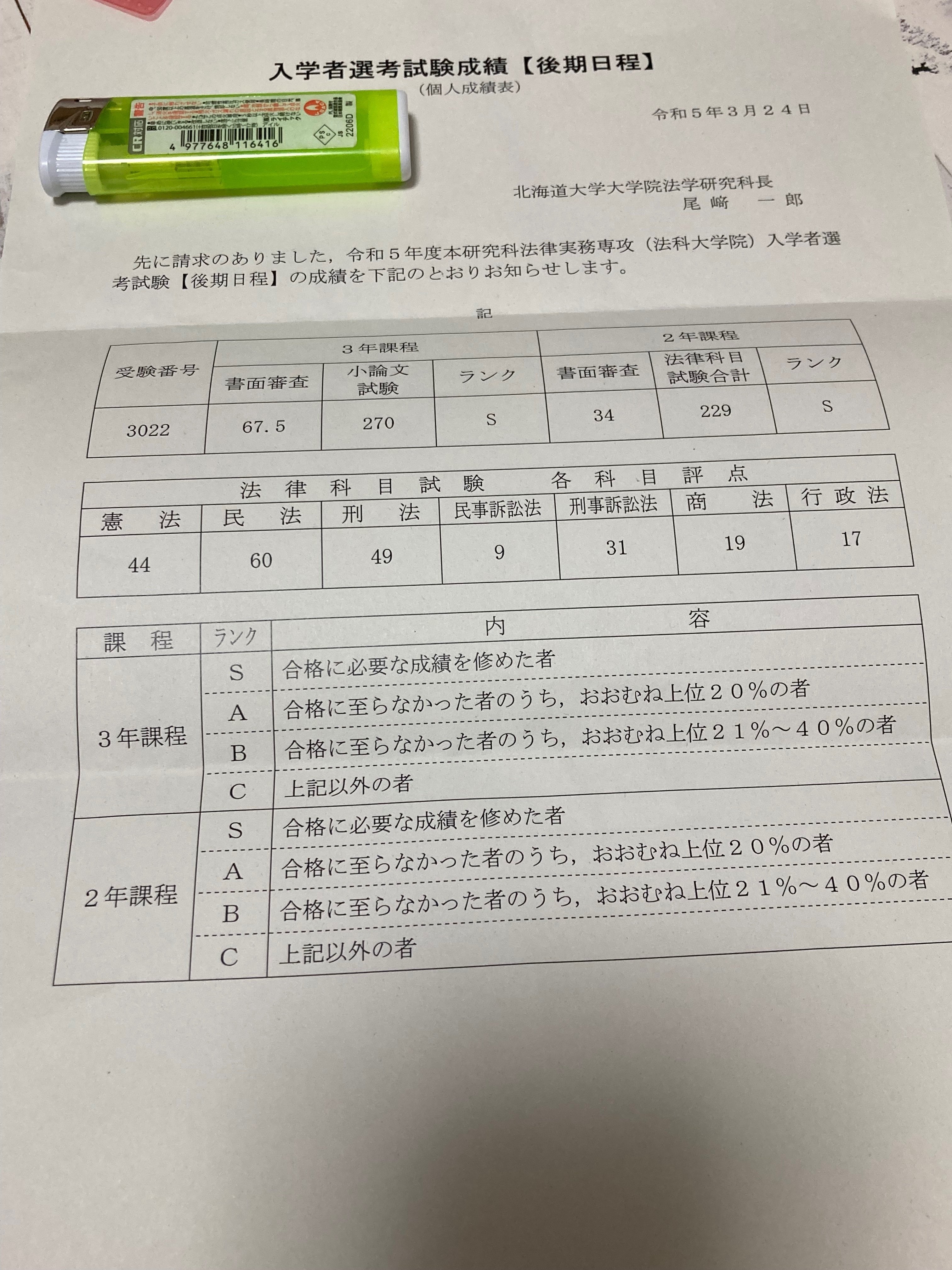 他学部から一年で北海道大学ロースクール既習に合格した方法