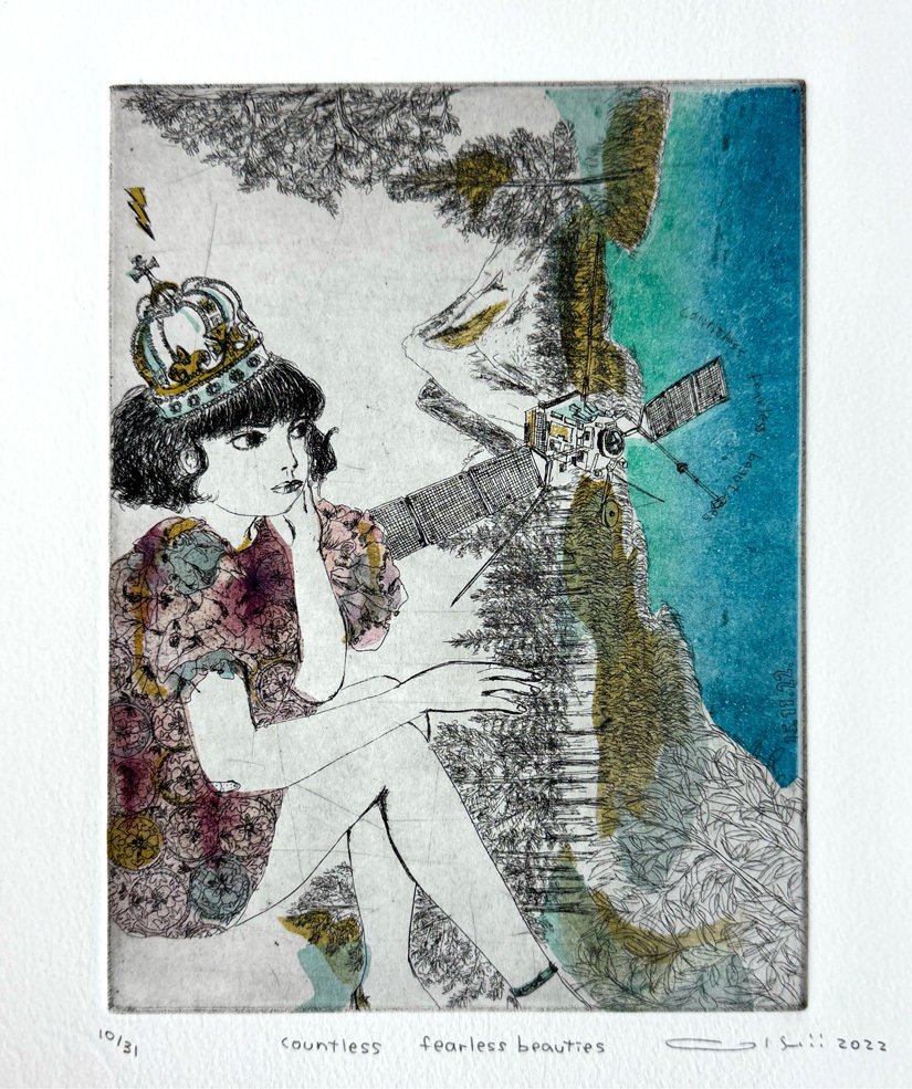 (313)銅板画 版画集『瑛九・銅版画 SCALE III』 3 ヴァイオリン 文化遺産