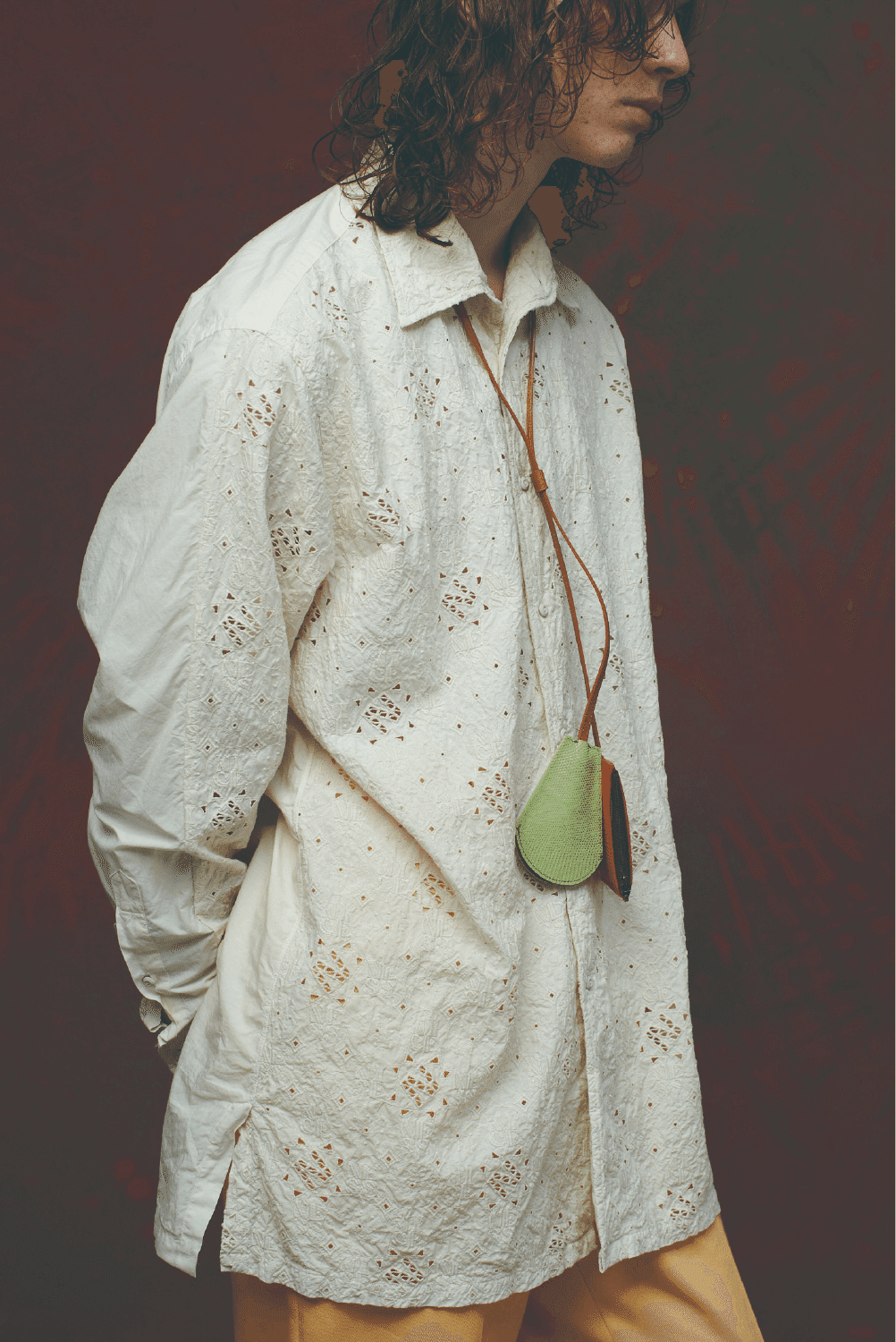 NICENESS GILAN カットワークシャツL D NAVY