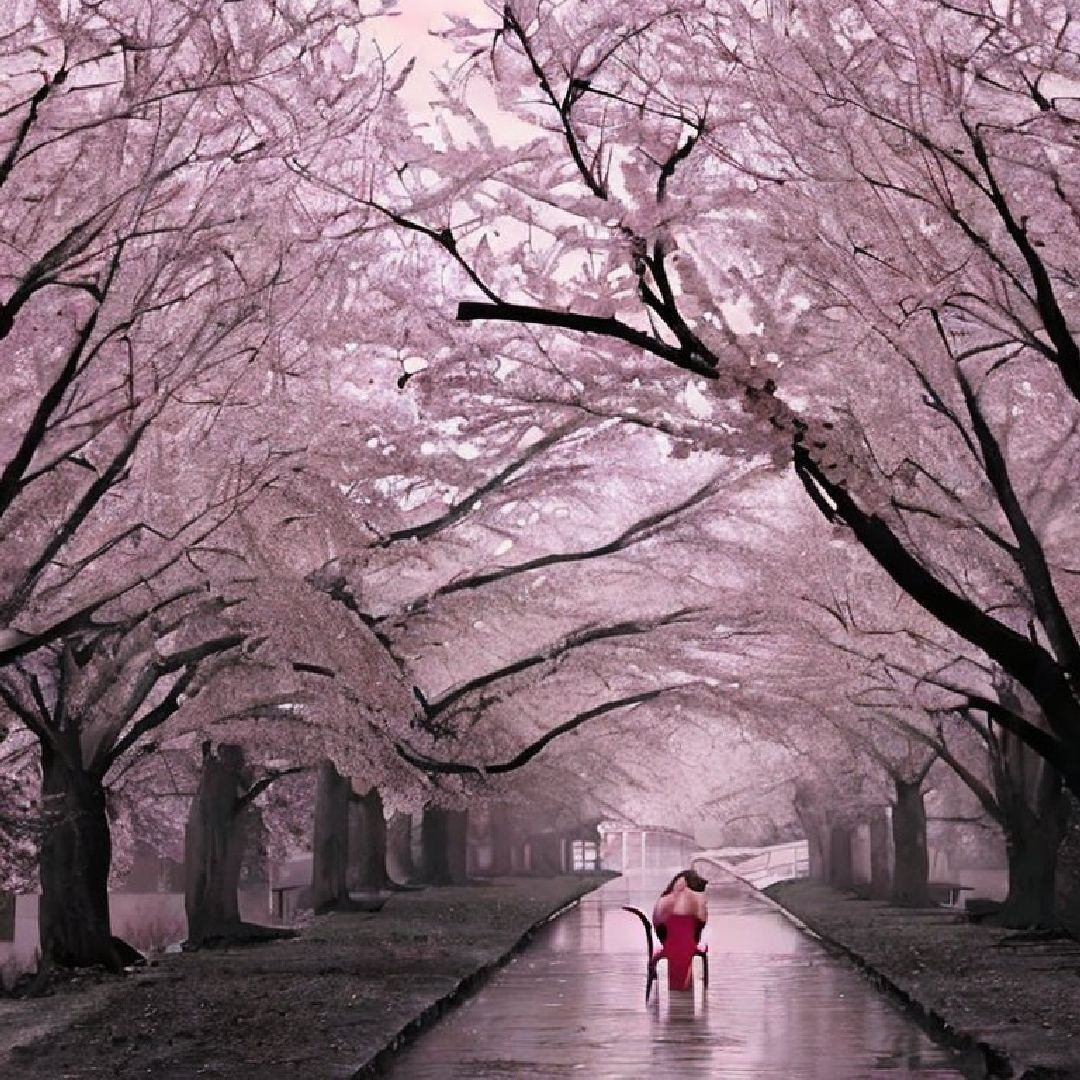Cherryさま専用4月（原画）花がささやく春夜 ほか　6点おまとめ 春と秋は 桜がうつくしい 秋桜と 桜と。 3.4 22:14 #秋桜 #桜