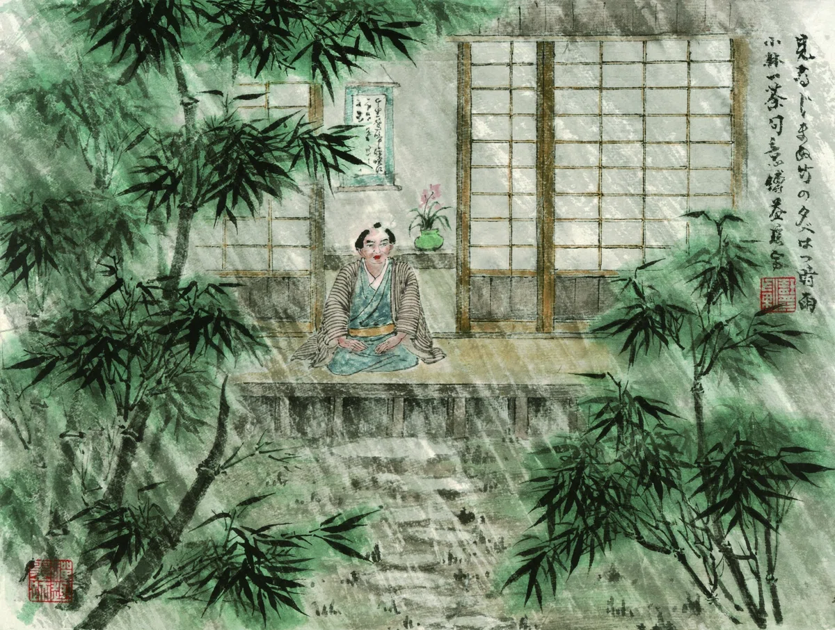 イチゴの水墨画。4月の作品。 松月堂
